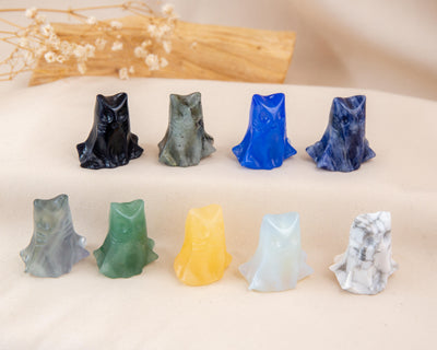 Mini Szellem Cica – 3 cm-es kristály faragvány