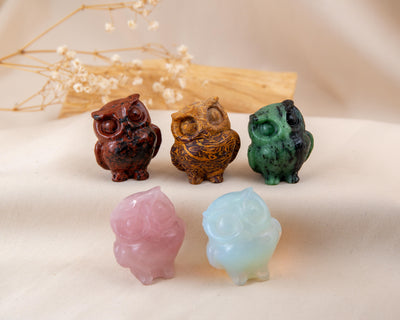 Bagoly – 3 cm-es kristály faragvány