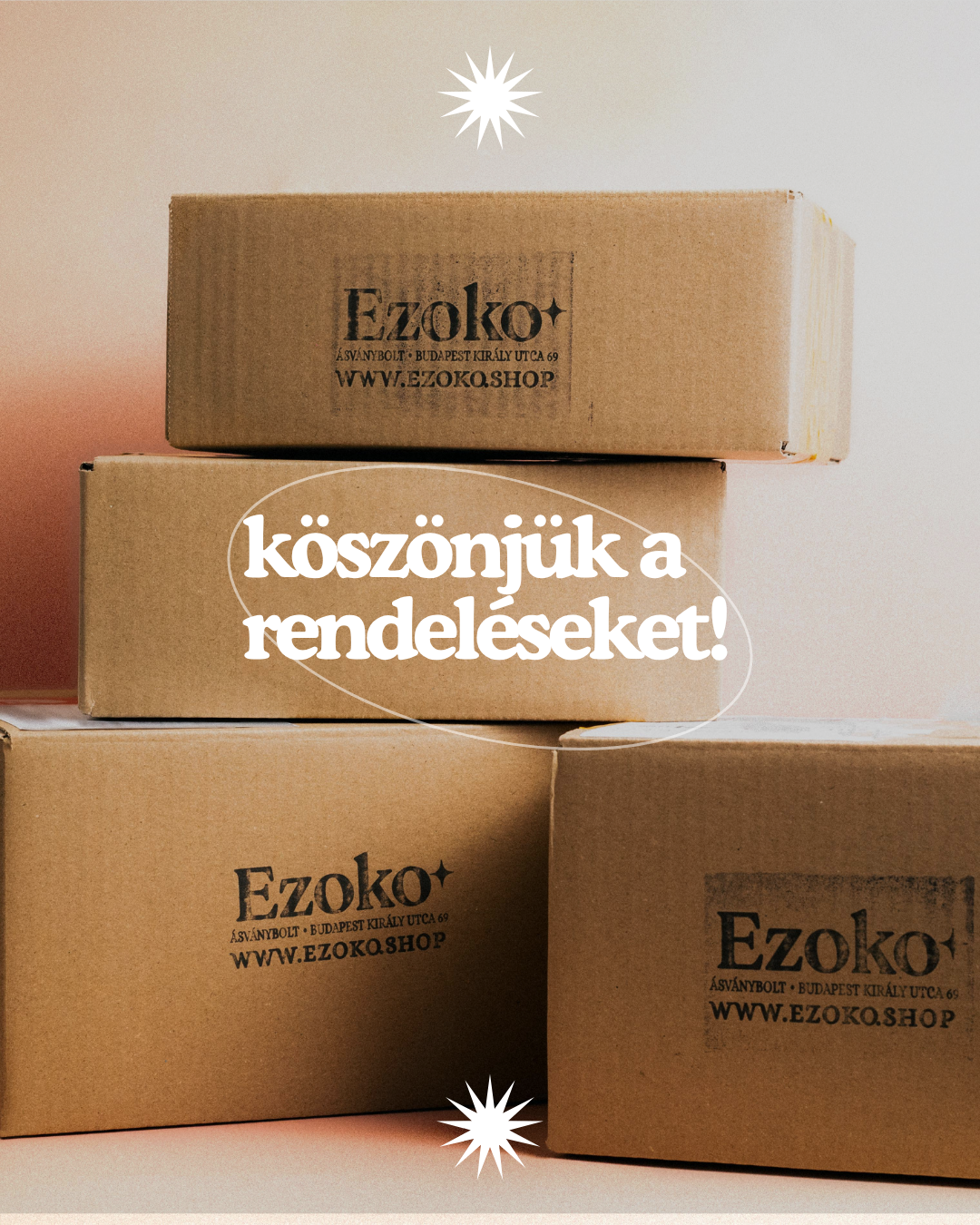 Becsomagolt Ezoko rendelések a budapesti boltunkban