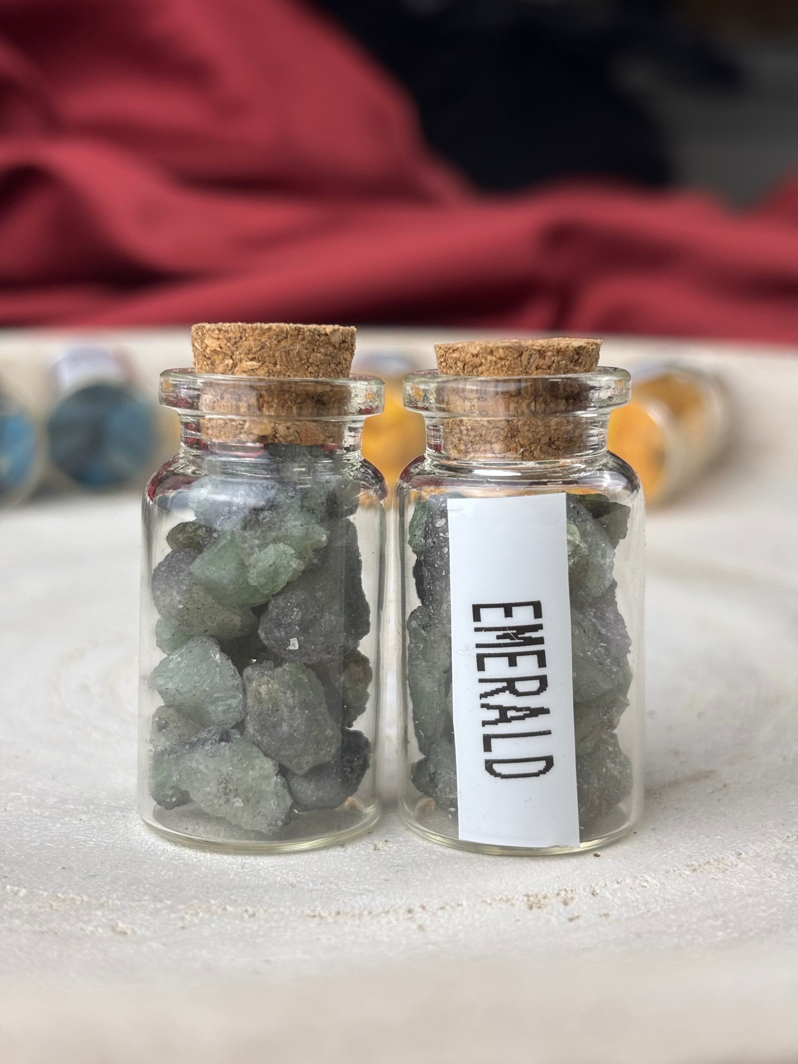 Small crystal +Jar/ kristály + tégely 🫙 Emerald