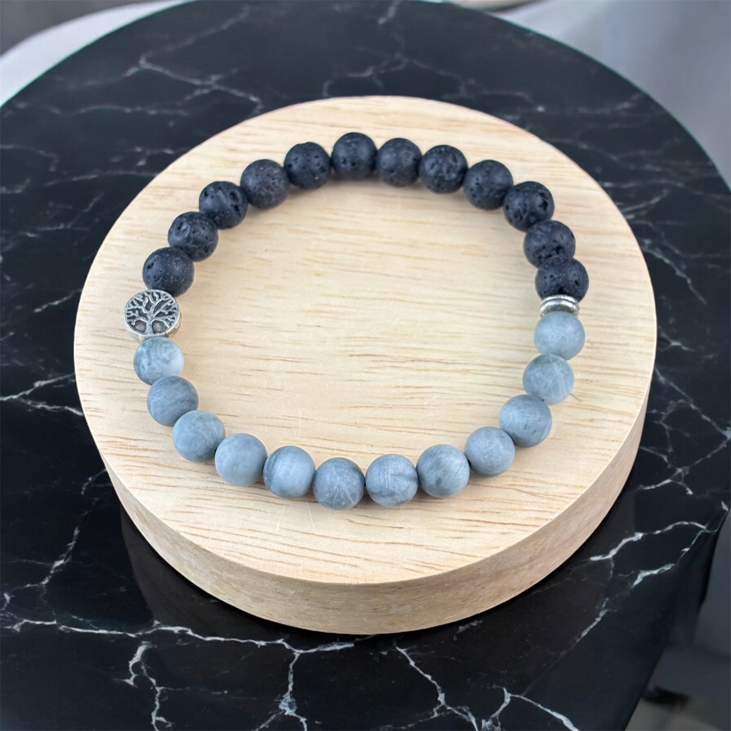 Sas Szem & Lávakő Karkötő 8mm (Matt)