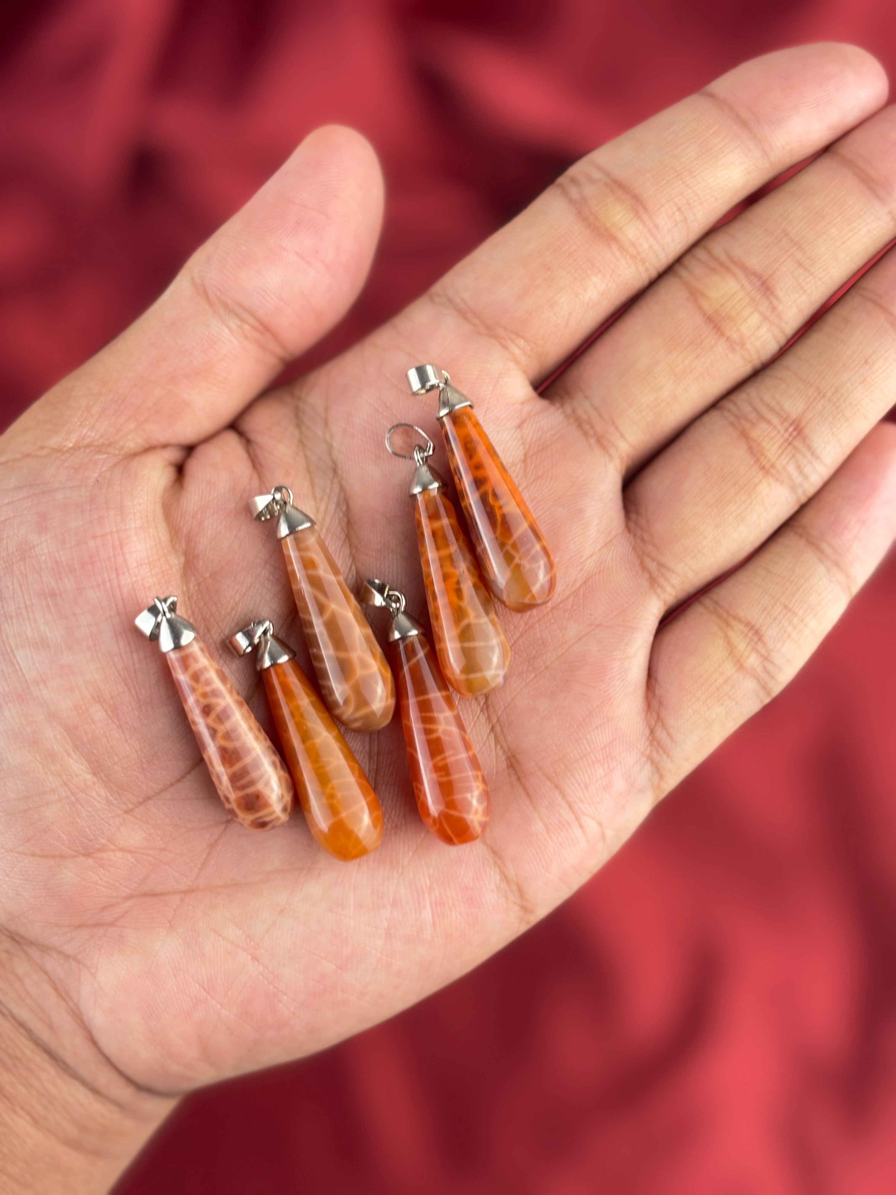 Tűz achát medál (3cm)