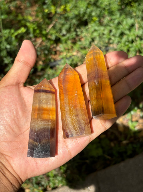 Yellow Fluorite Point / Sárga fluorit Torony (6,5-8cm)