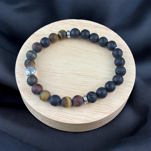 Tigrisszem & LávaKő Karkötő 8mm (Matt)