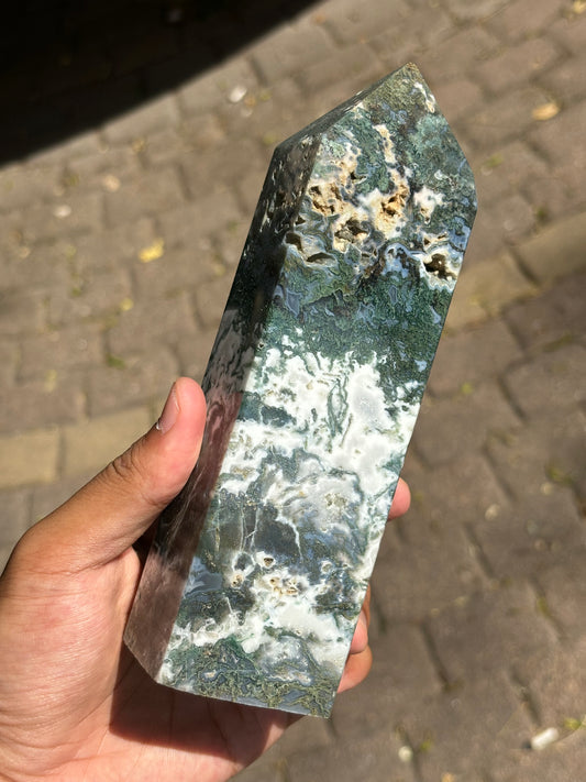 Moss Agate / Moha Achát Torony ( 17-18cm)