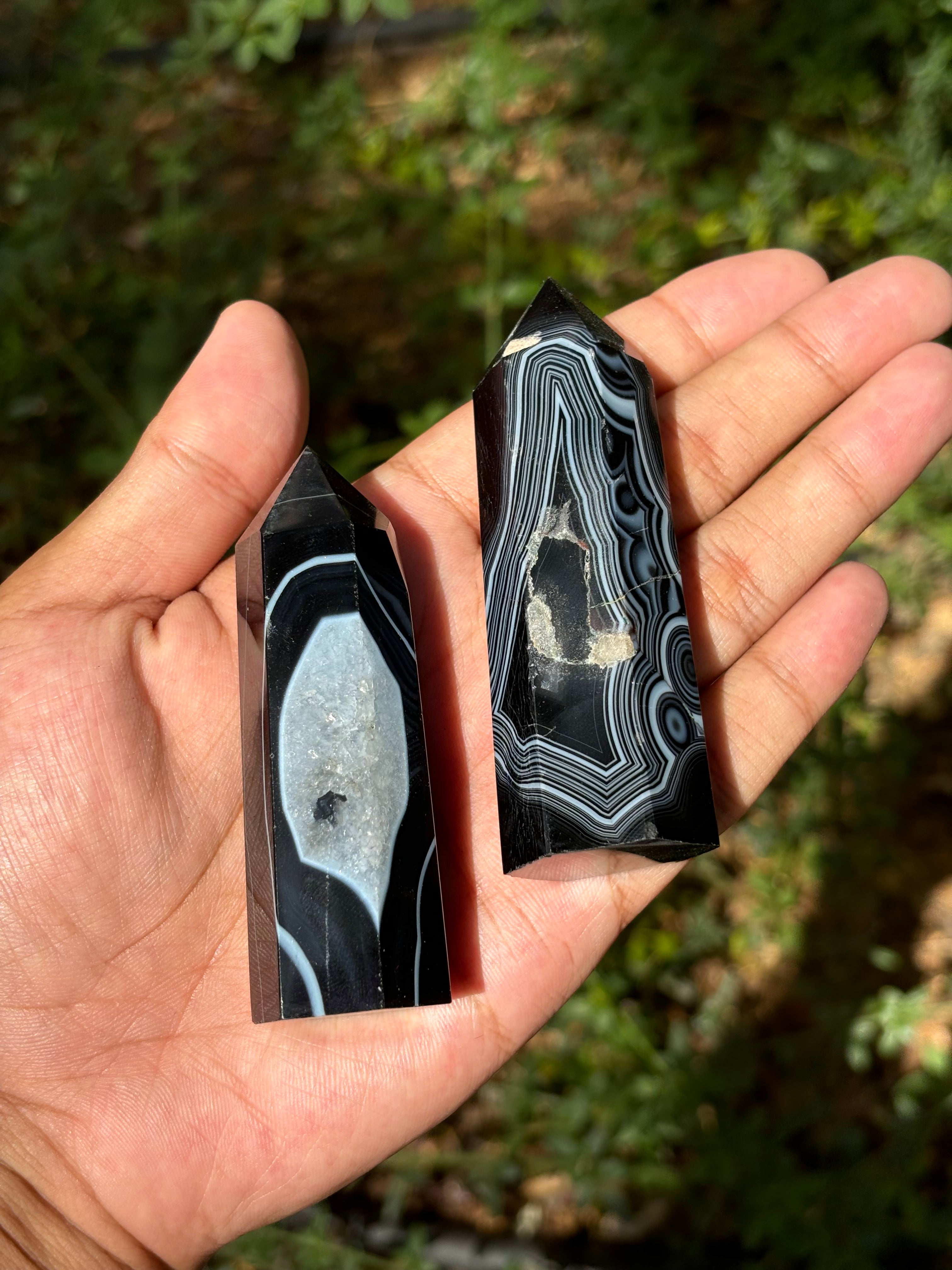 Black Agate point / Fekete Achát Torony ( 7,5-9cm)