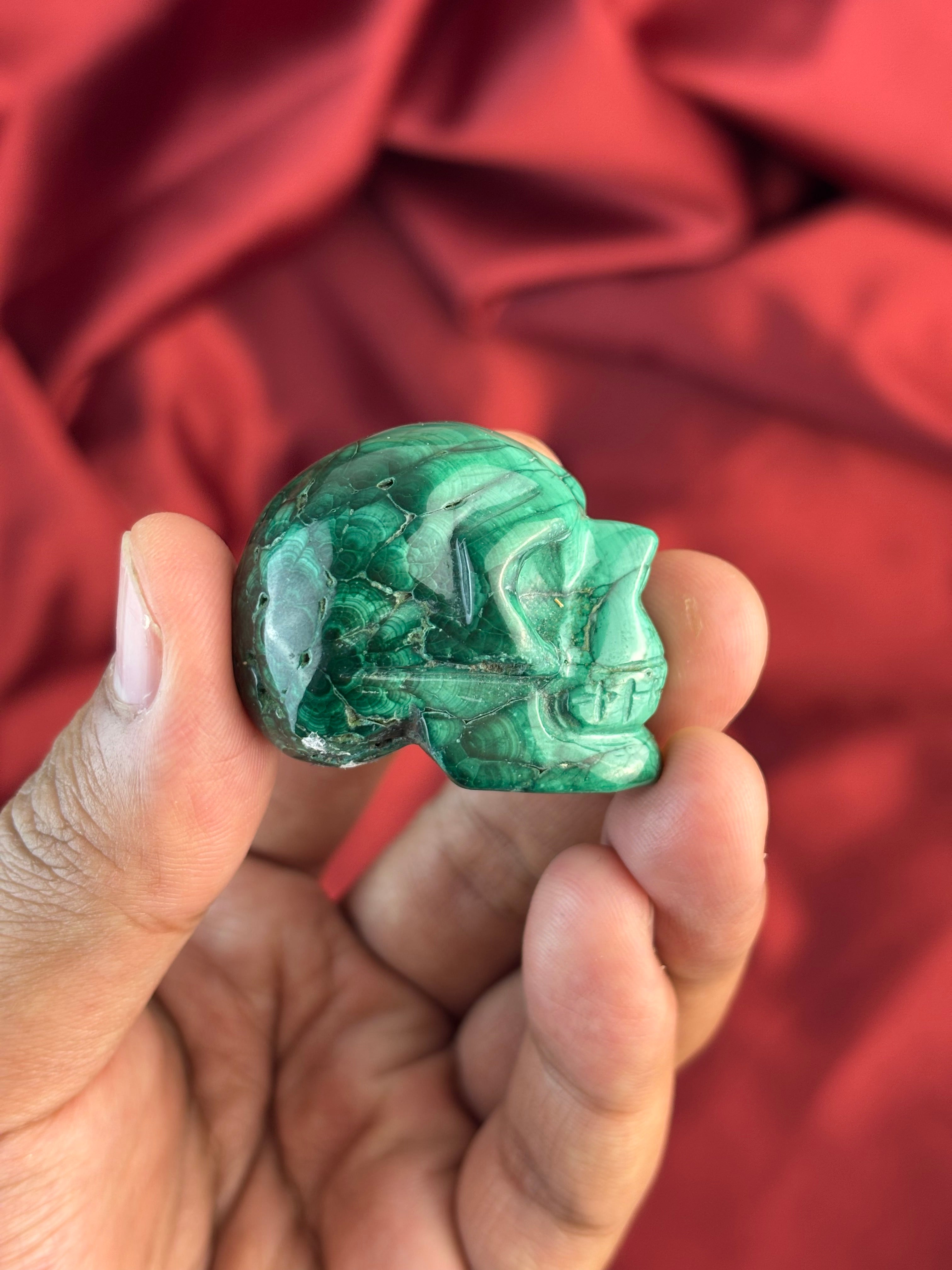 Mini Malachit koponya 58gr