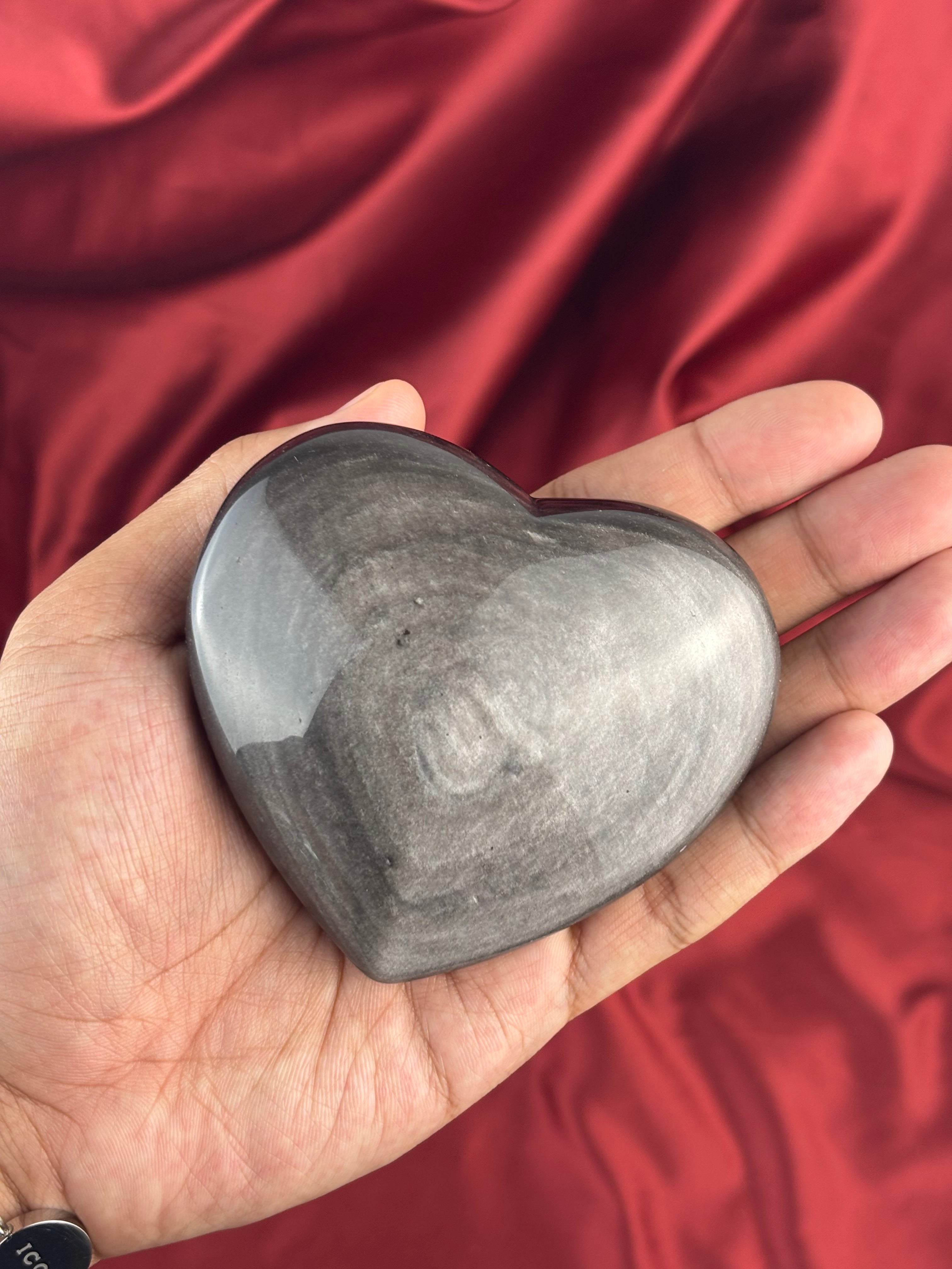 Ezüst obszidián Szív