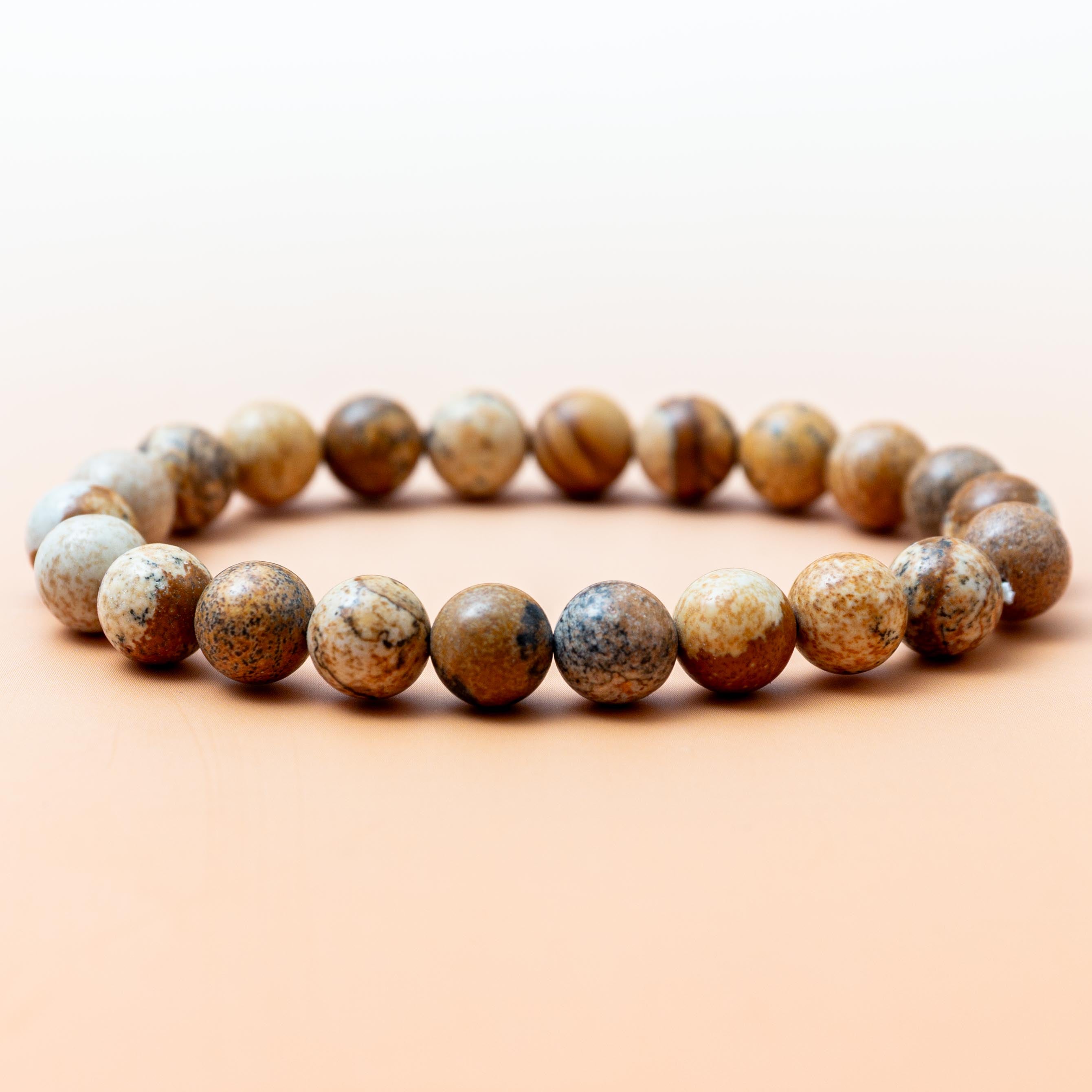 Picture Jasper Bracelet - 9mm/18cm