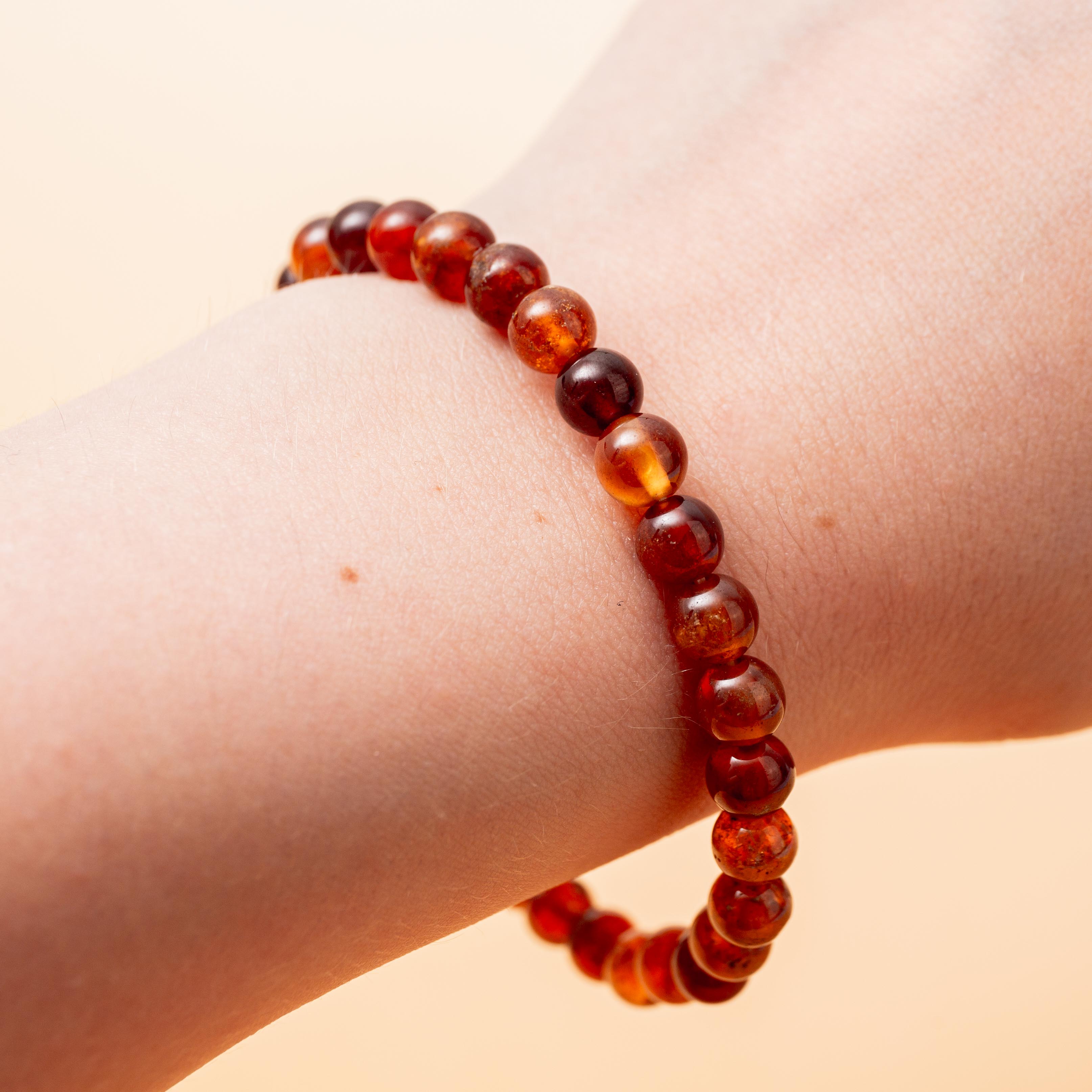 Hessonite Garnet Bracelet - 6.5mm/19cm