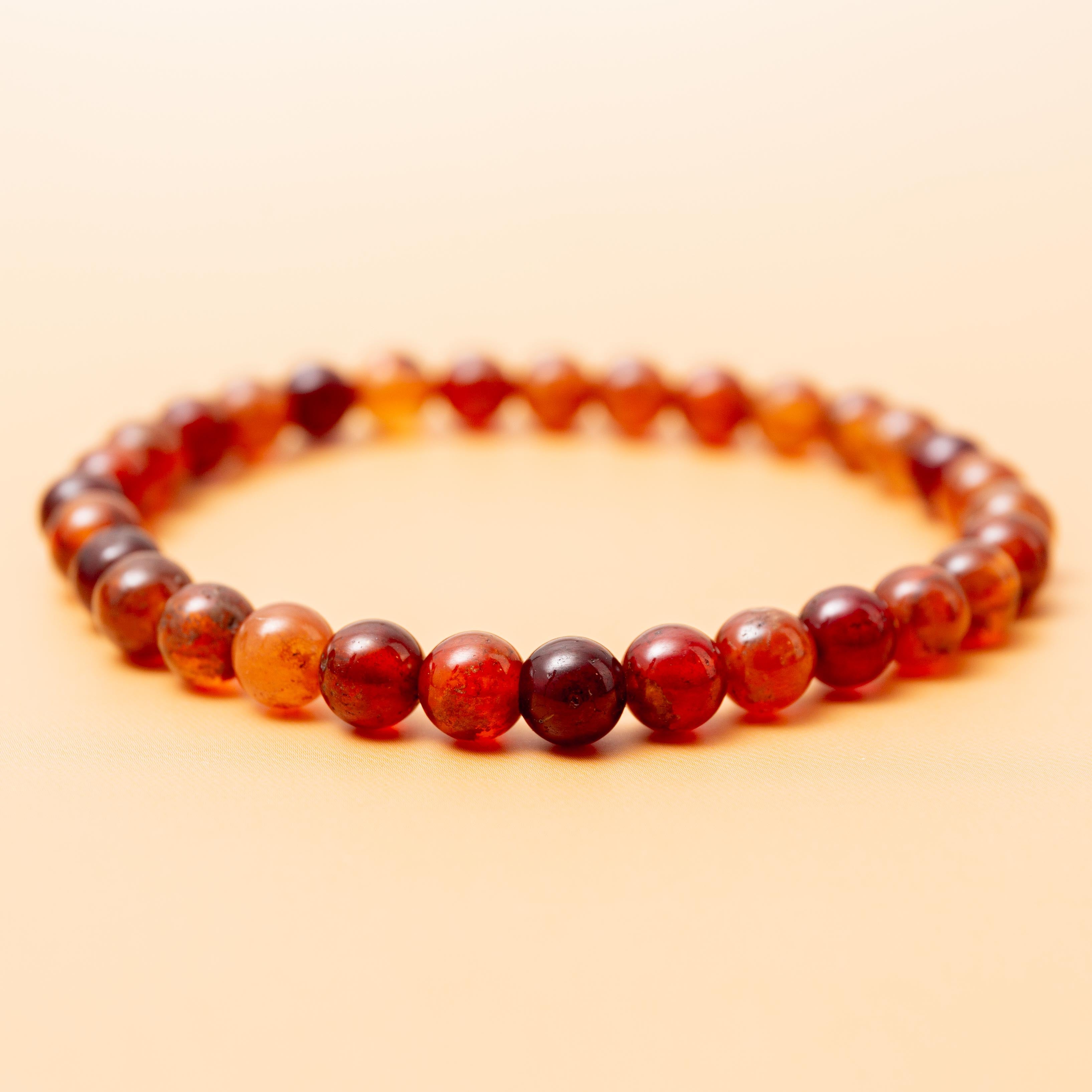 Hessonite Garnet Bracelet - 6.5mm/19cm