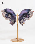 Pillangószárnyak Fém Állványon (kék-sakura achát) A