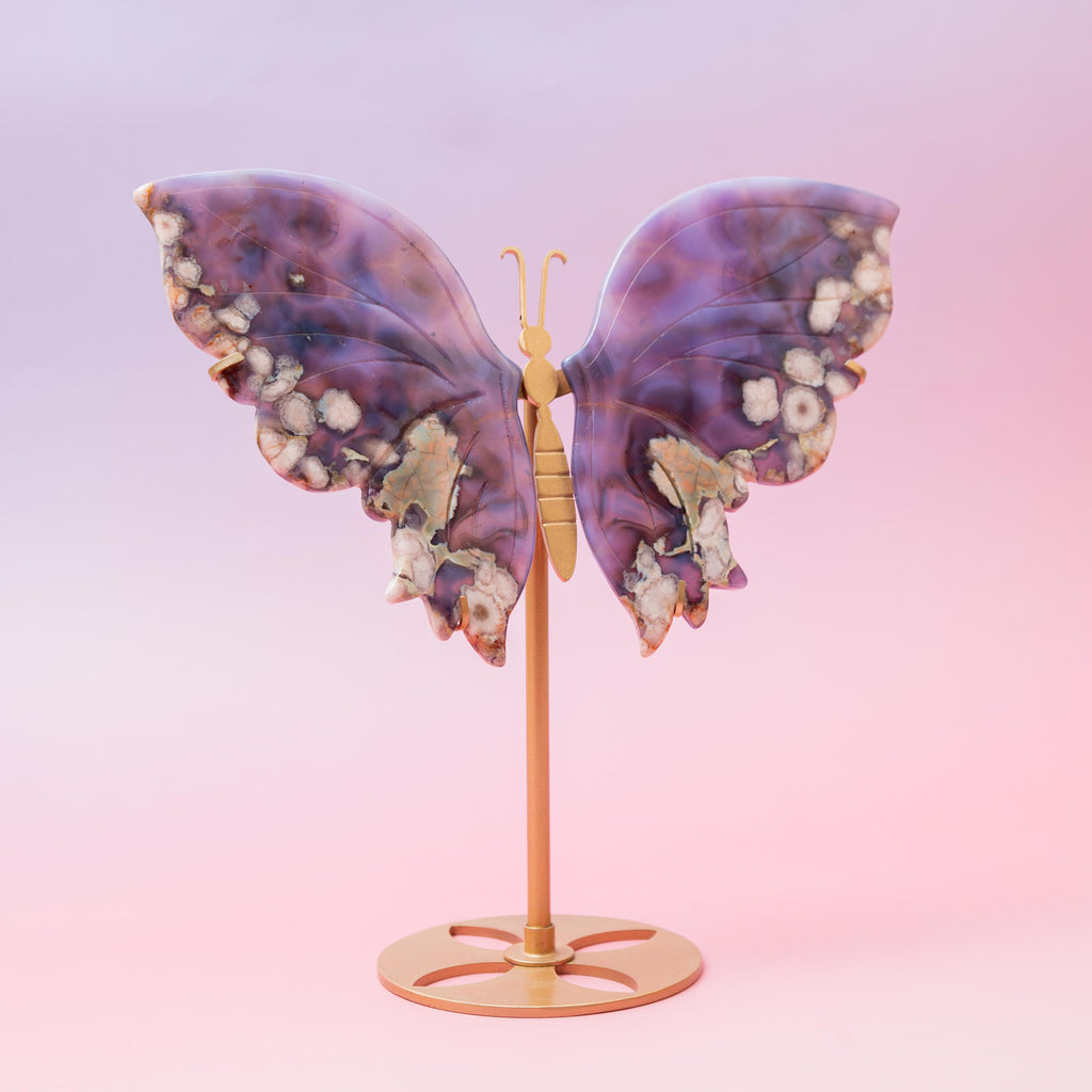 Blue Sakura agate Butterfly - 24cm/A