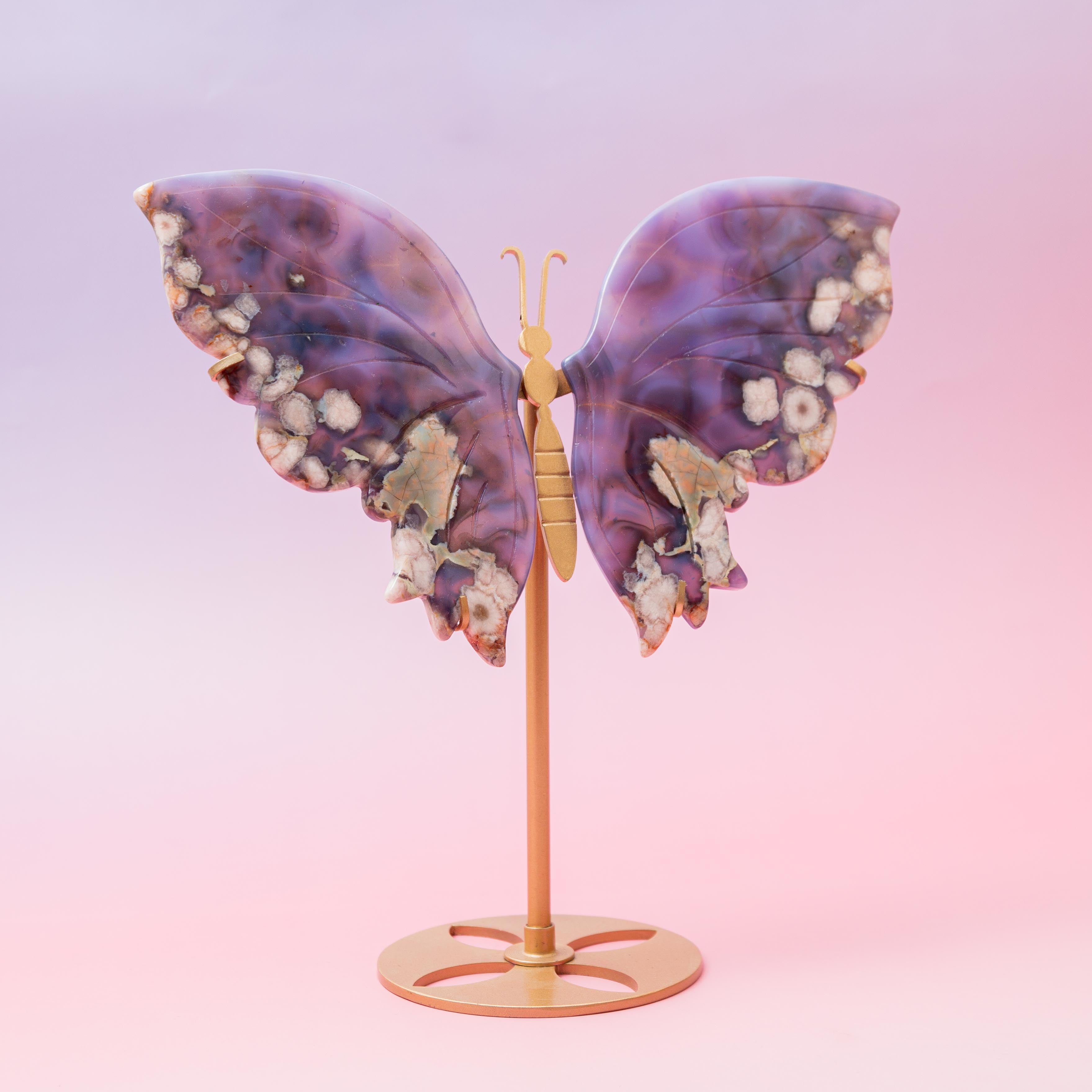 Blue Sakura agate Butterfly - 24cm/A