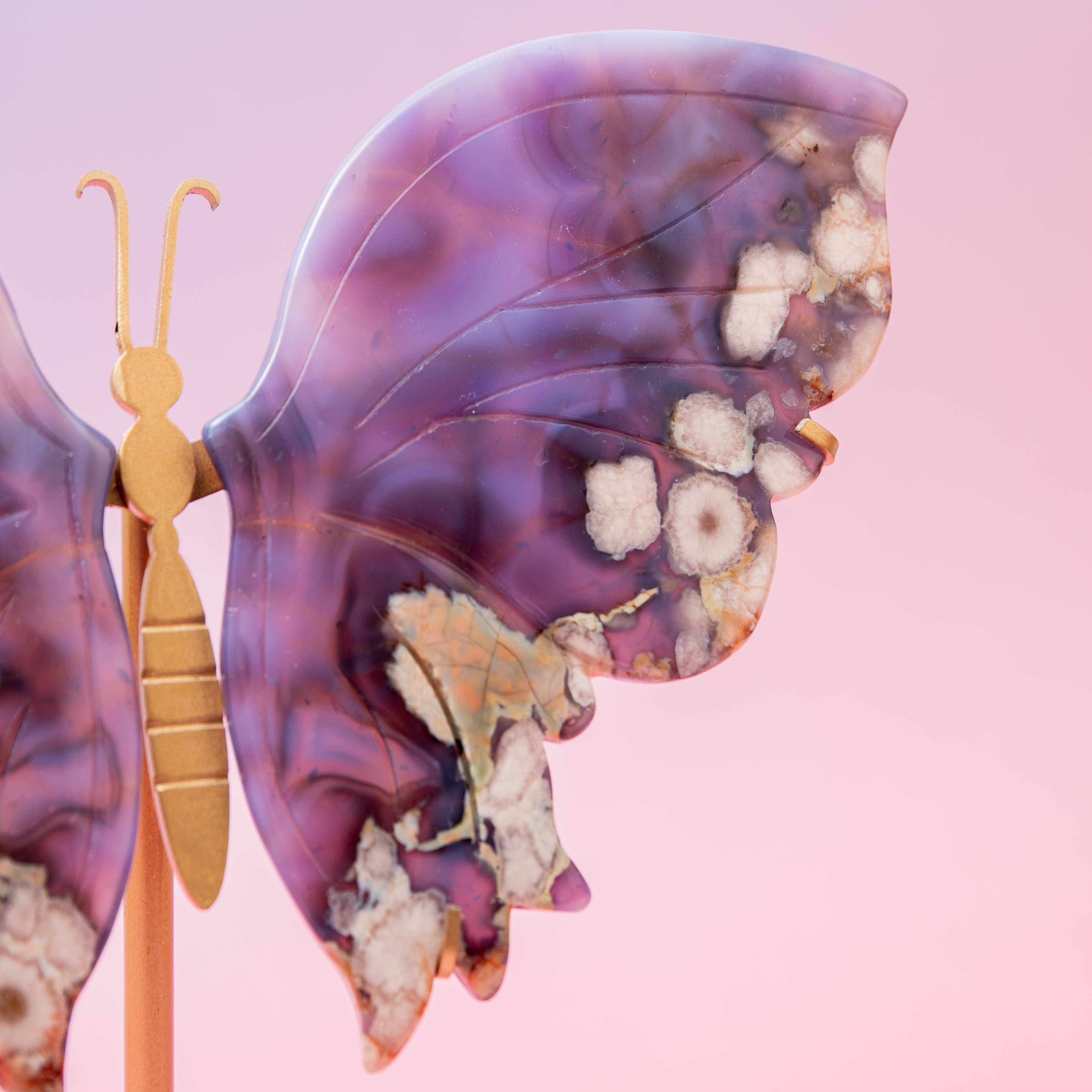 Blue Sakura agate Butterfly - 24cm/A