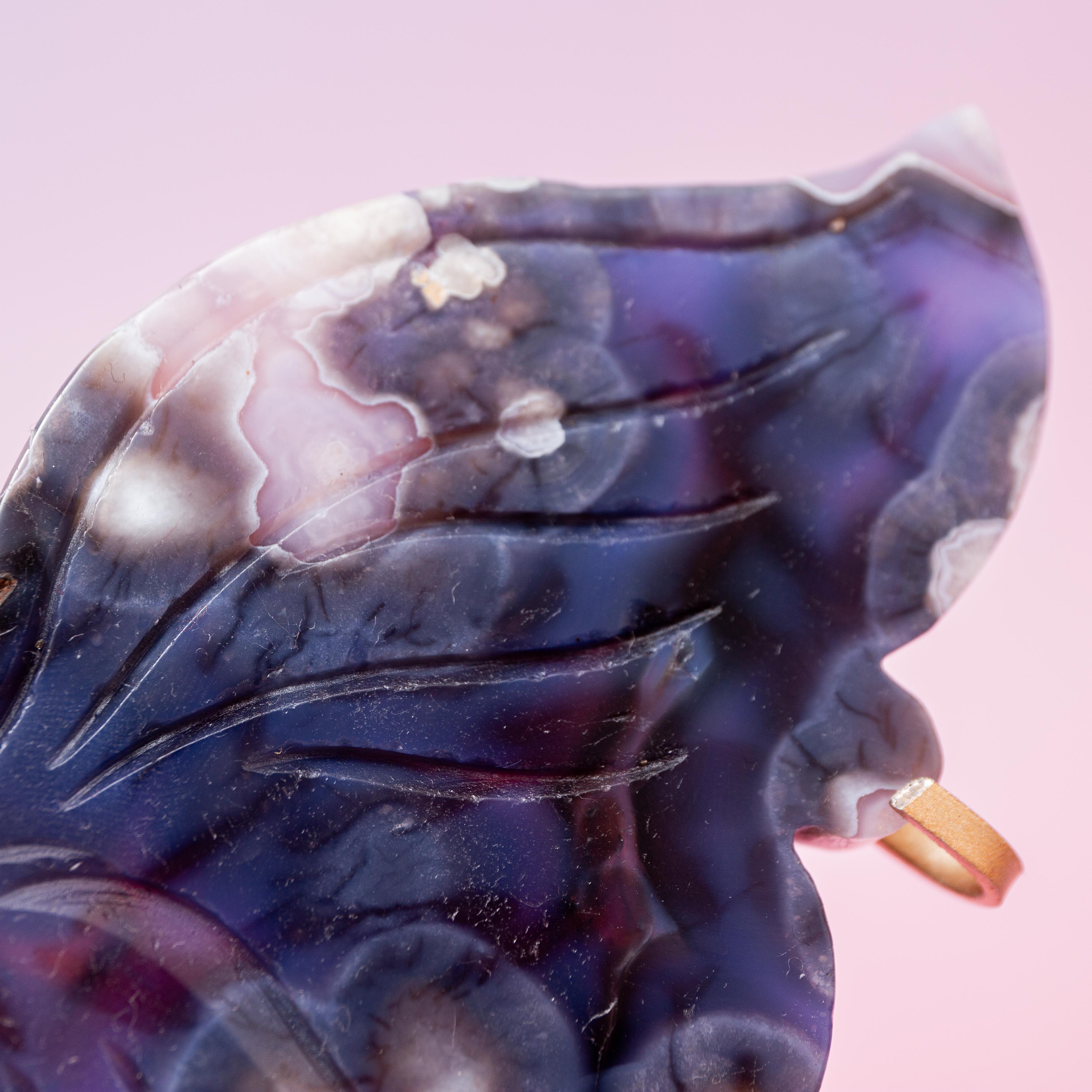 Blue Sakura agate Butterfly - 18.5cm/B