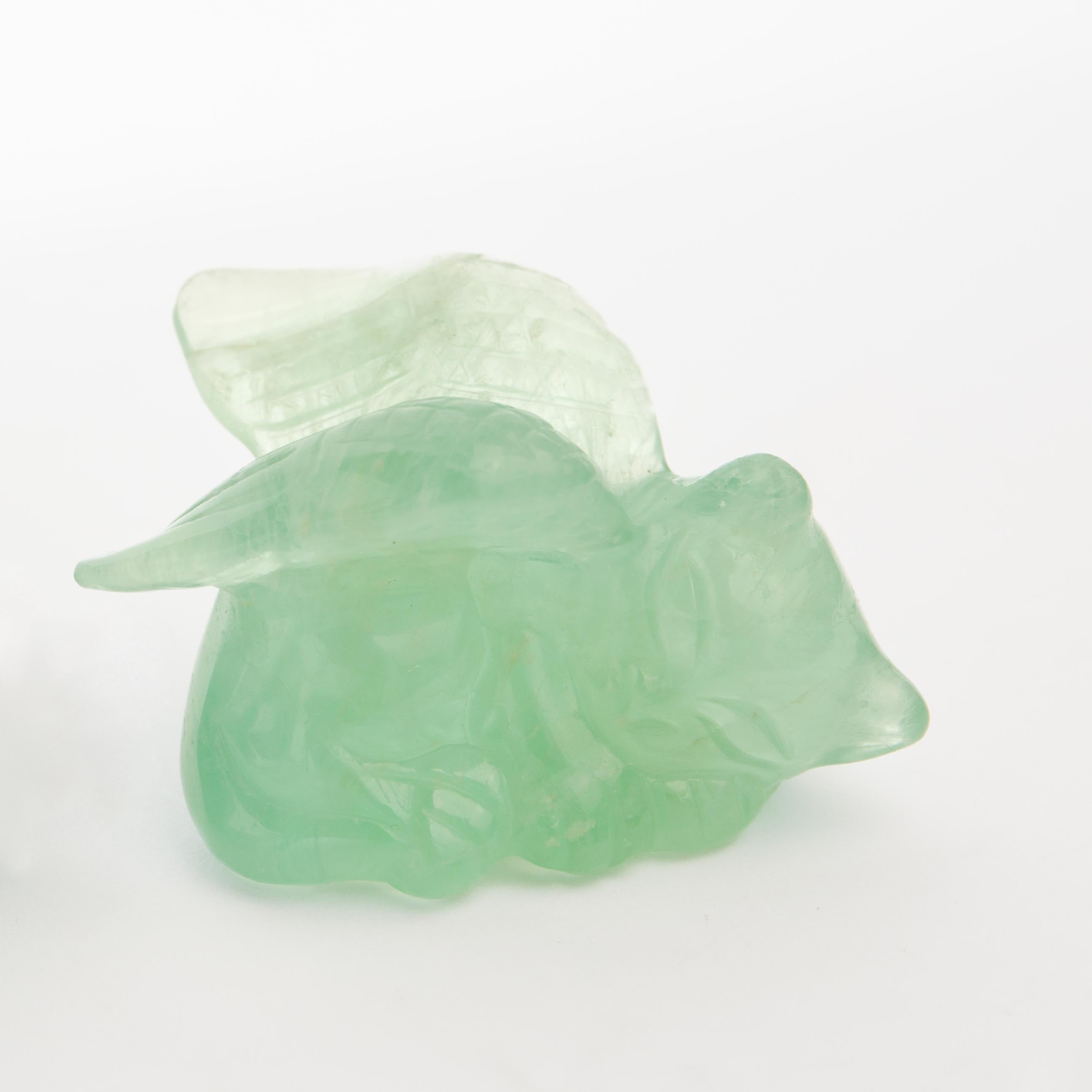 Sleeping Cat Angel - Green Fluorite