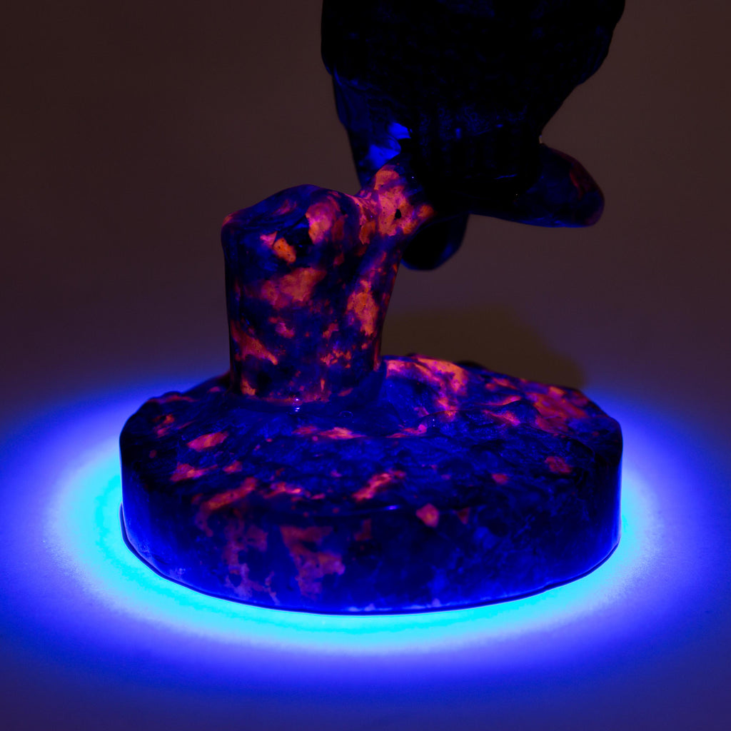 Owl on the branch - Obsidian & Yooperlite (UV)