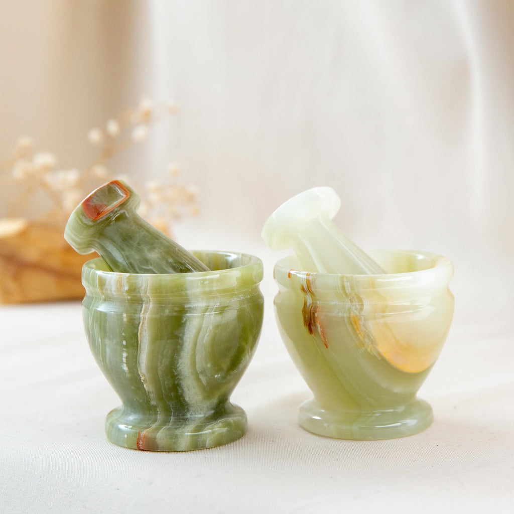 Mini Medicine Mortar - Pakistani Onyx