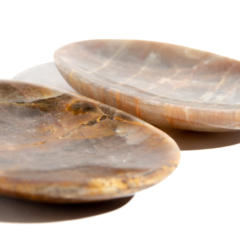 Peach Moonstone Charging Plate - Madagascar