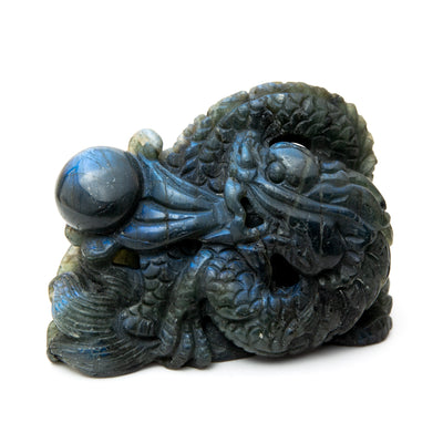 Labradorite - Dragon carvings in Chinese style