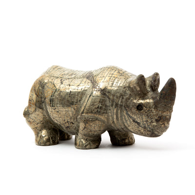 Pyrite - Rino carving 12cm