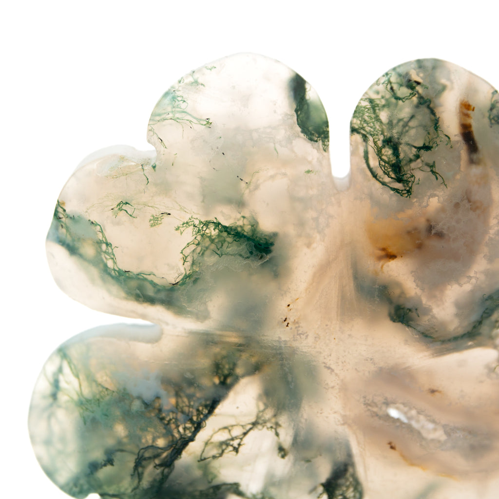 Moss Agate Clover Leaf - 5cm (B)