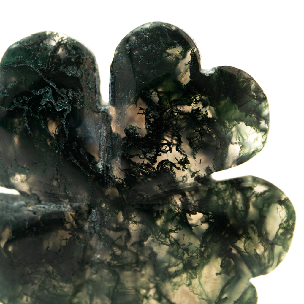 Moss Agate Clover Leaf - 5cm (D)