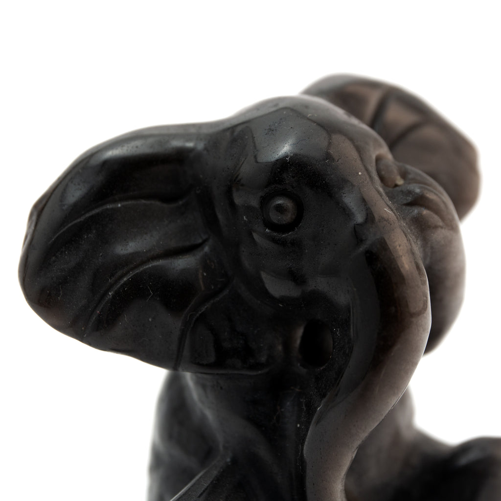 Silver Obsidian Elephant-5cm