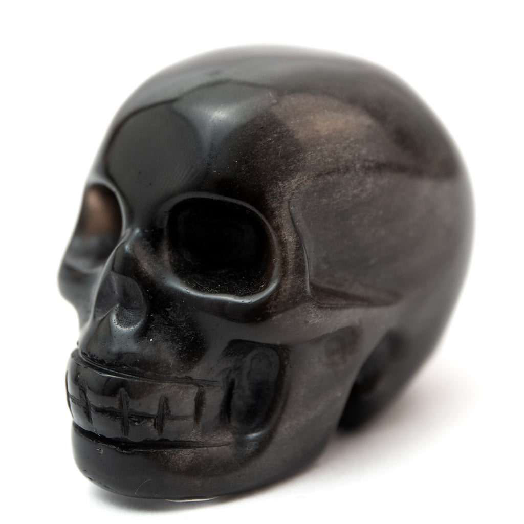 Silver Obsidian Skull - 4cm
