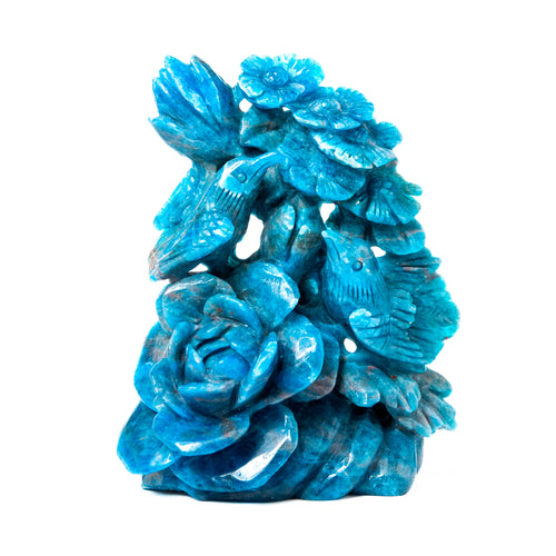 Blue Apatite Birds and Flowers - 780g