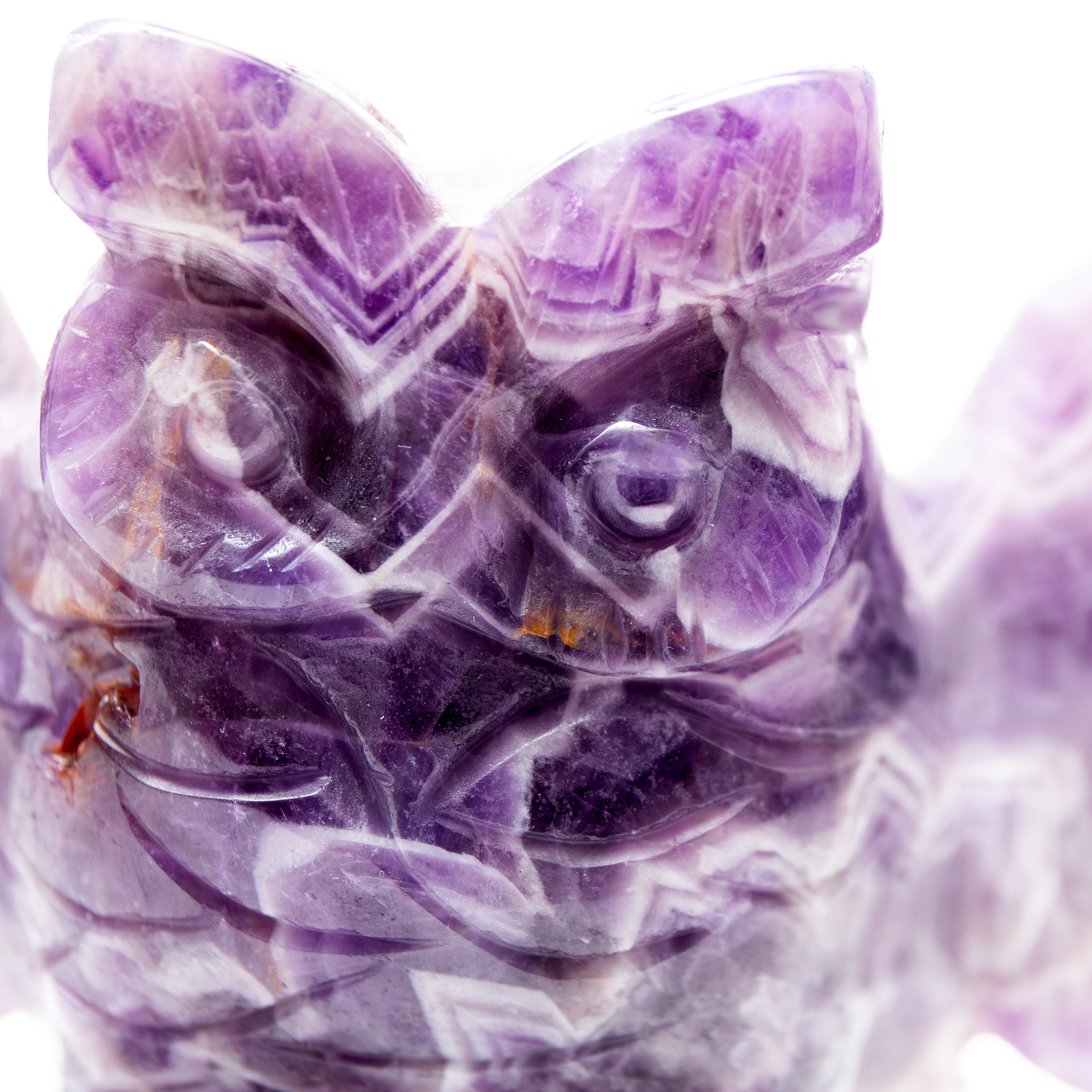 Chevron Ametiszt Bagoly - 6.5cm