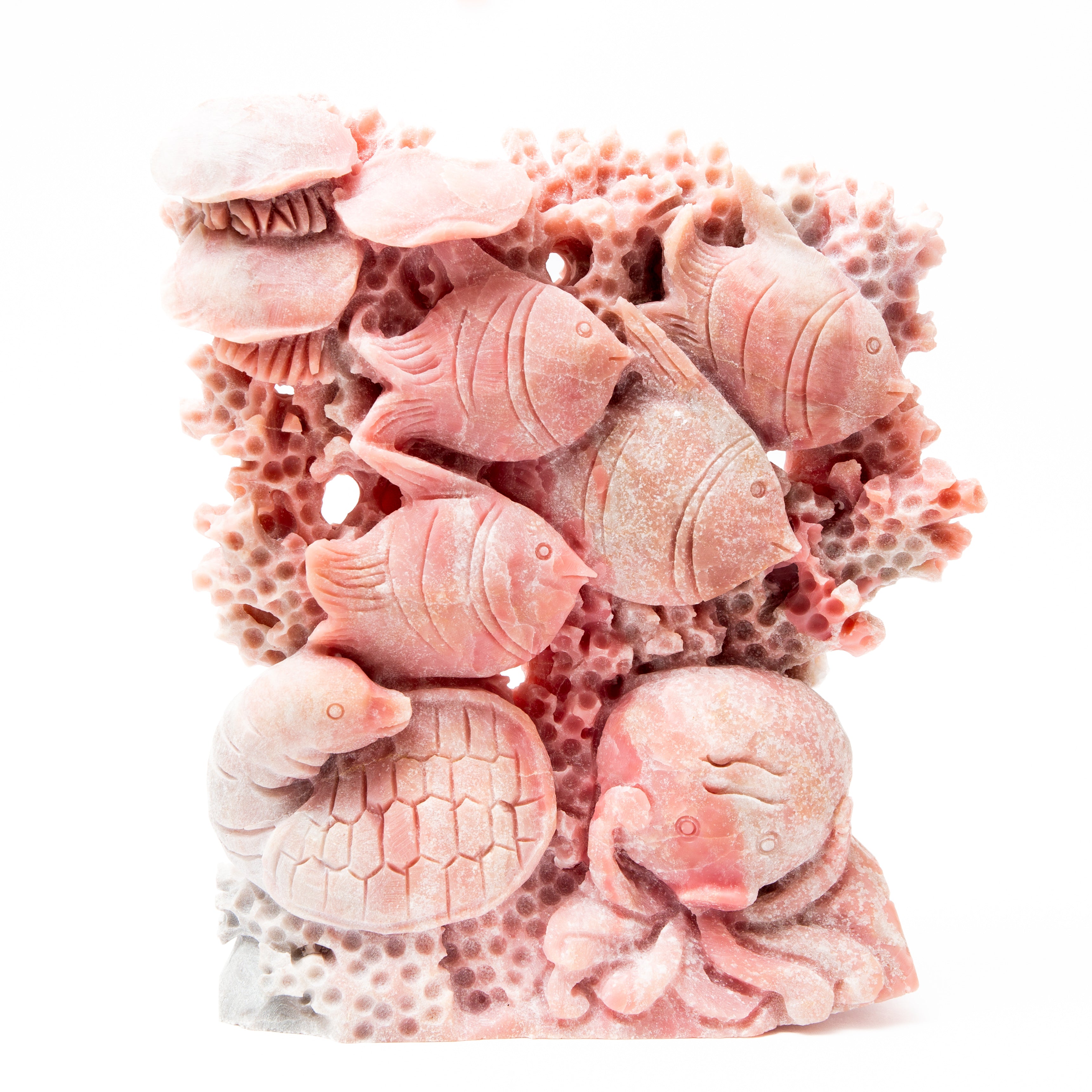 Rózsaszín opál tengeri világ - 23cm