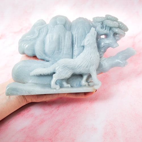 Angelite Wolf - 14cm