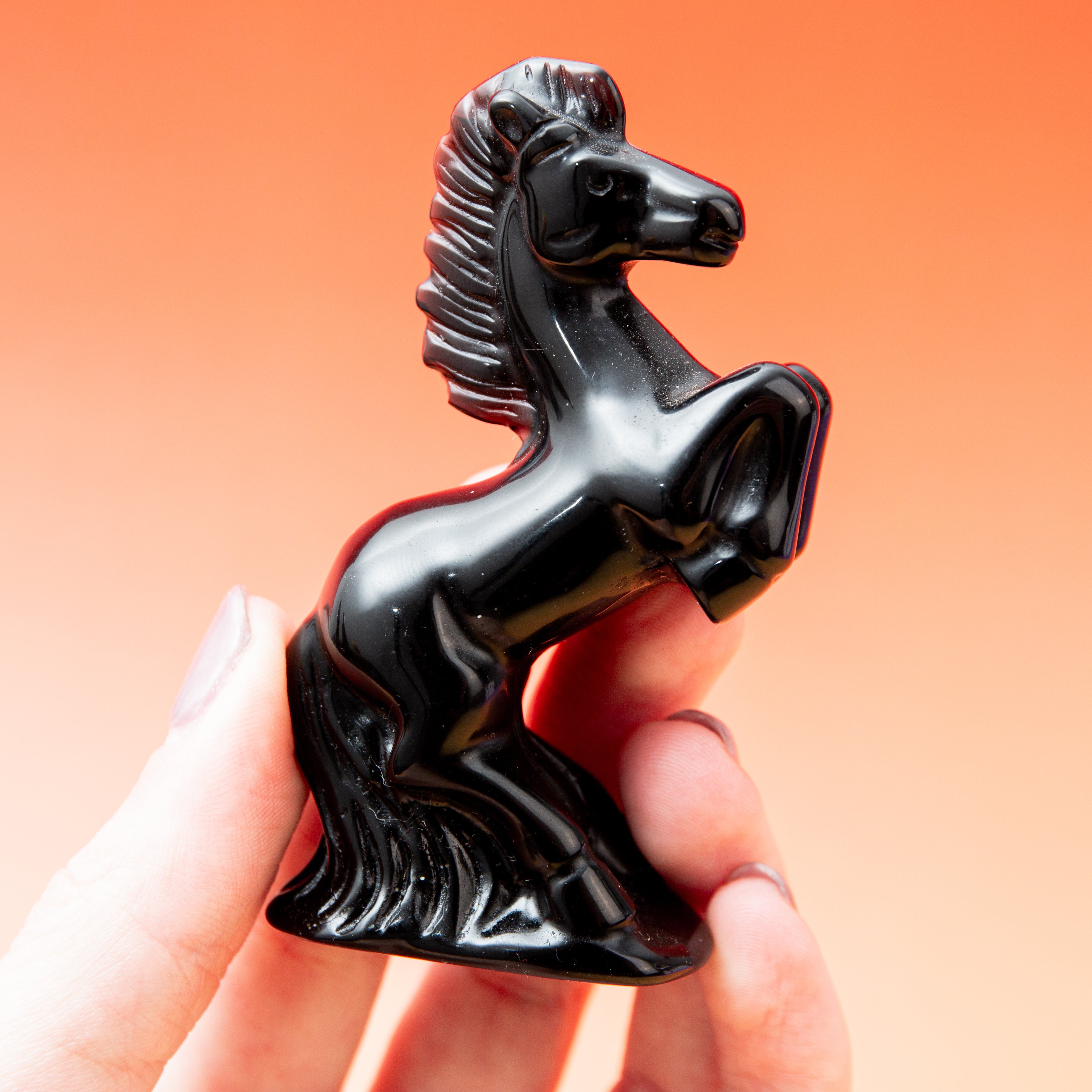 Obszidián Ló - 7cm