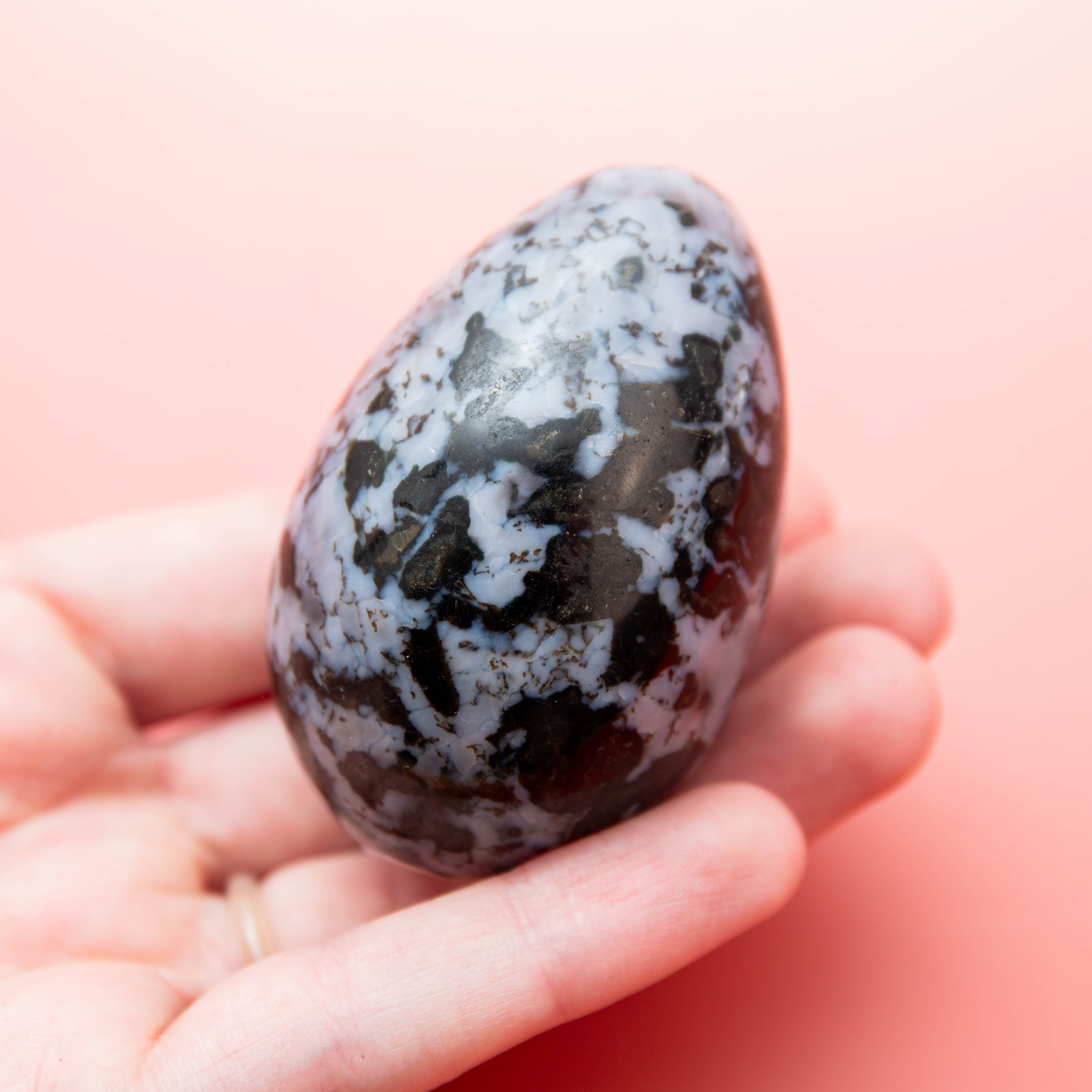 Indigo Gabbro Egg - 144g/6cm (A)