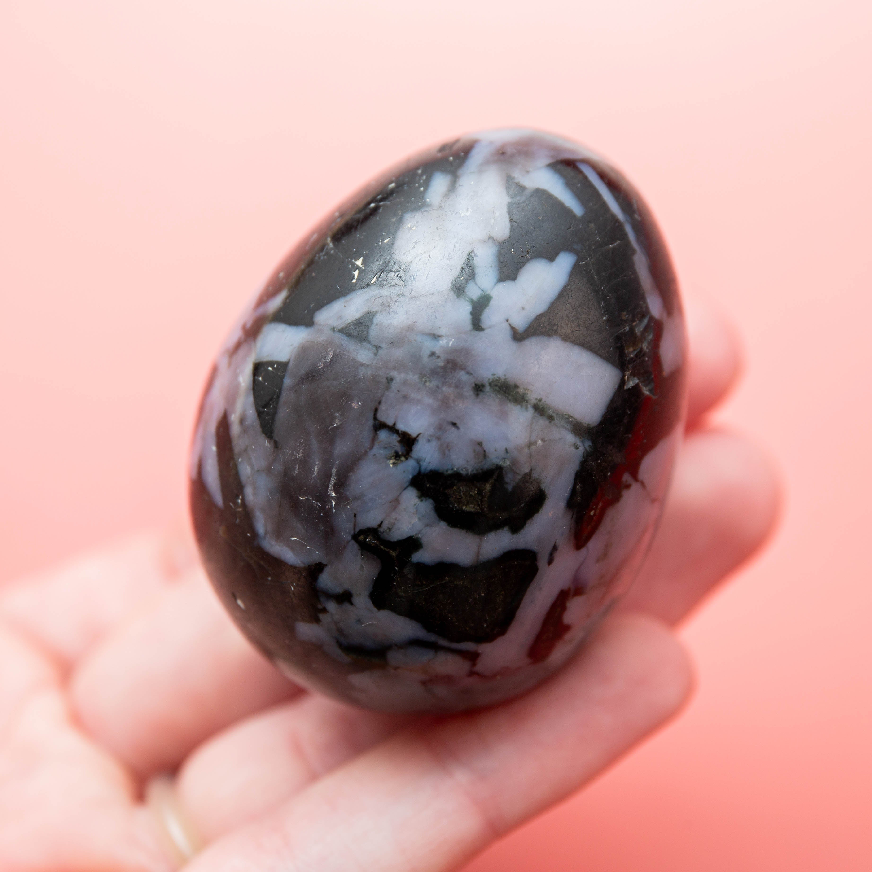 Indigo Gabbro Egg - 118g/5cm (C)
