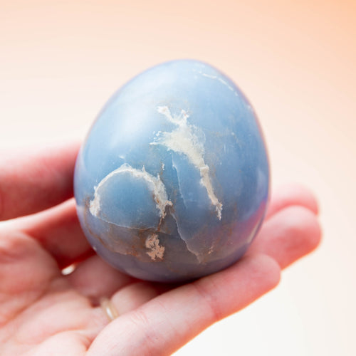Angelite Egg - 209g/5cm (A)