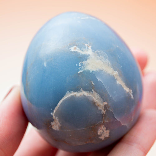 Angelite Egg - 209g/5cm (A)