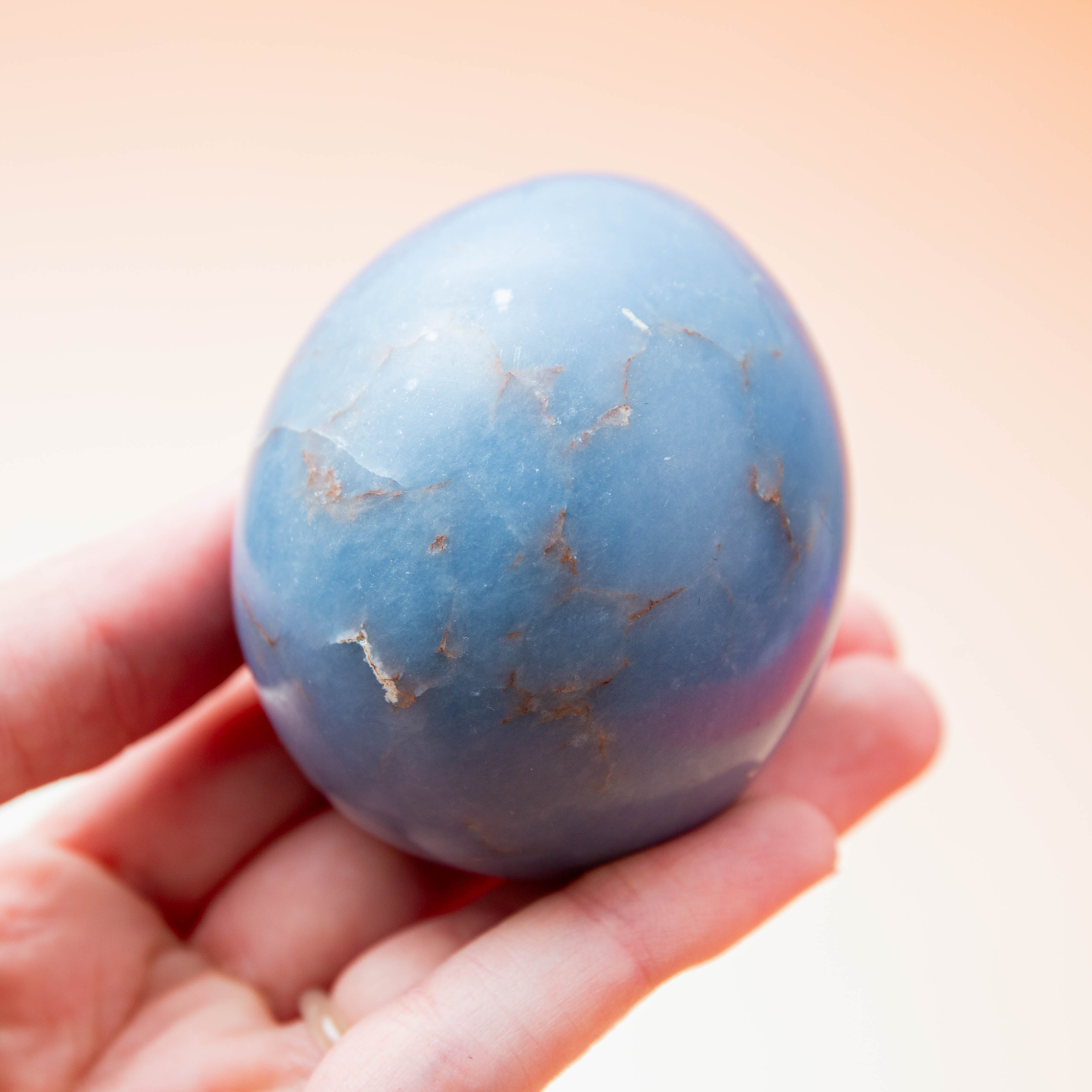Angelite Egg - 253g/5cm (B)