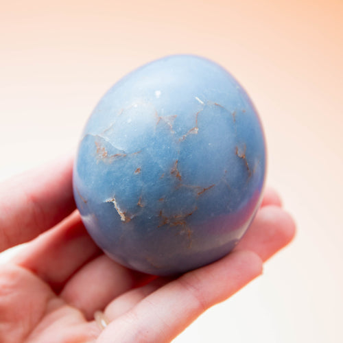 Angelite Egg - 253g/5cm (B)