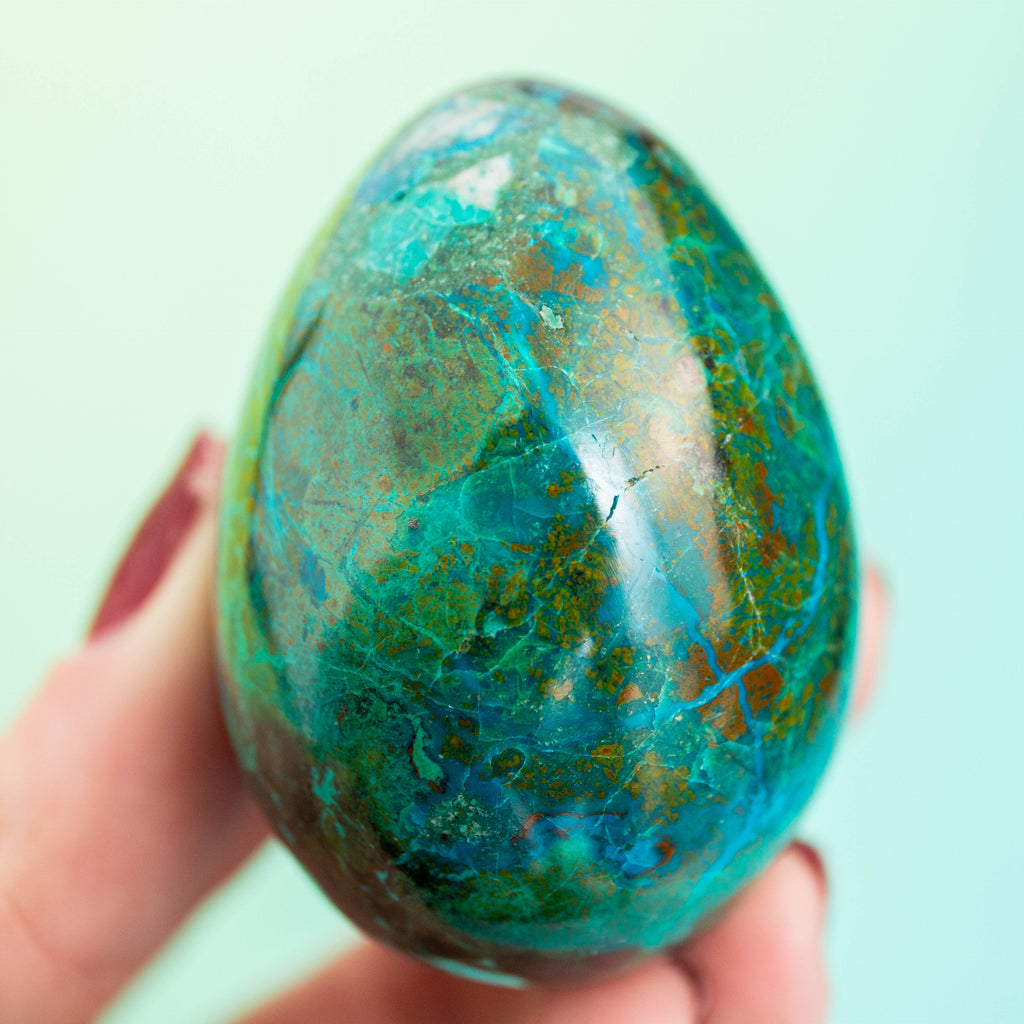 Chrysocolla Egg- 103g/5cm (E)