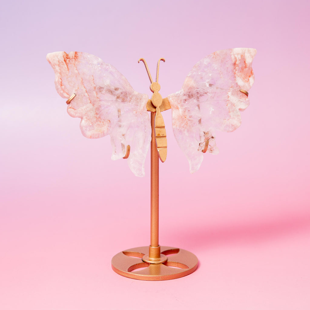 Pink Amethyst Butterfly - 14cm (J)