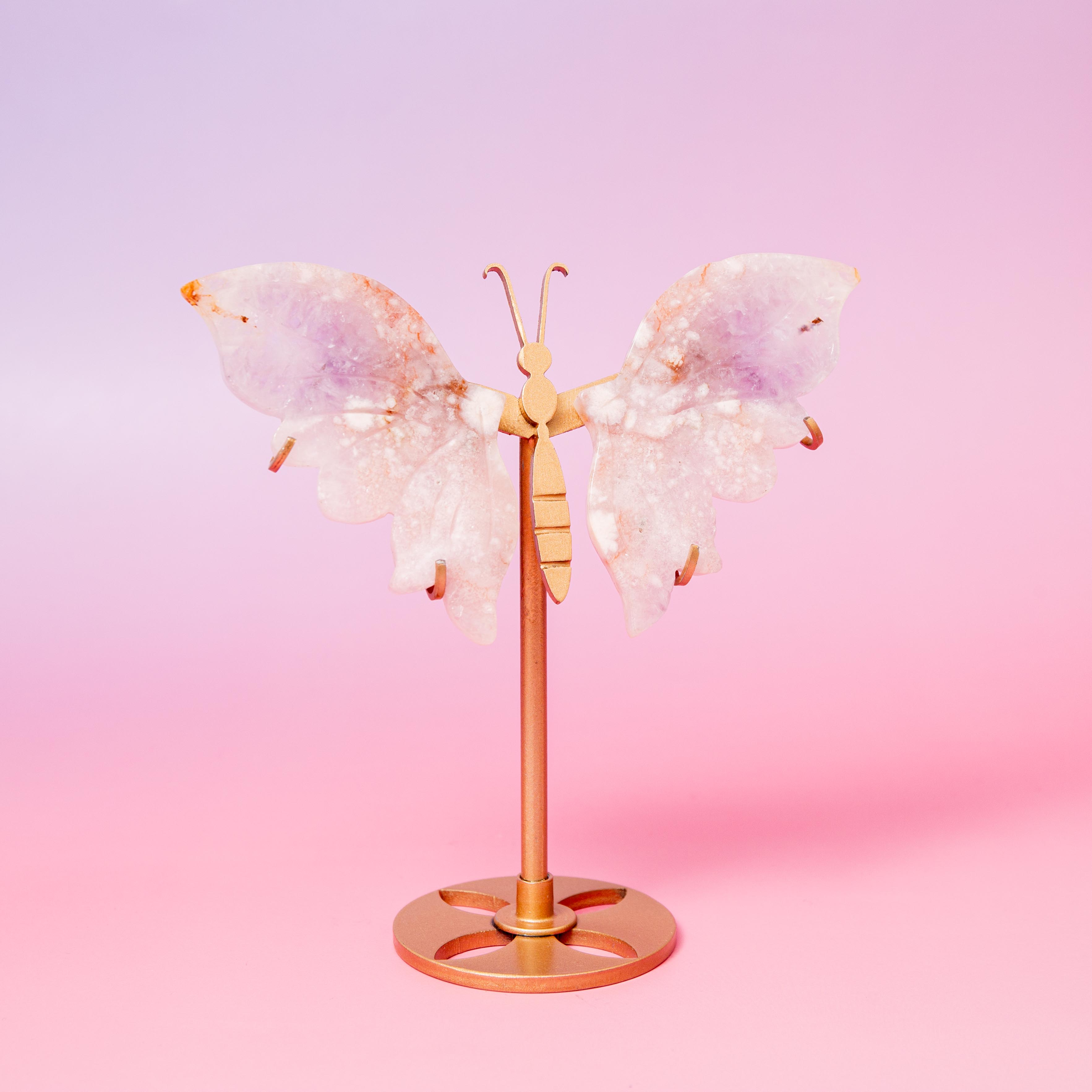 Pink Amethyst Butterfly - 14cm (O)