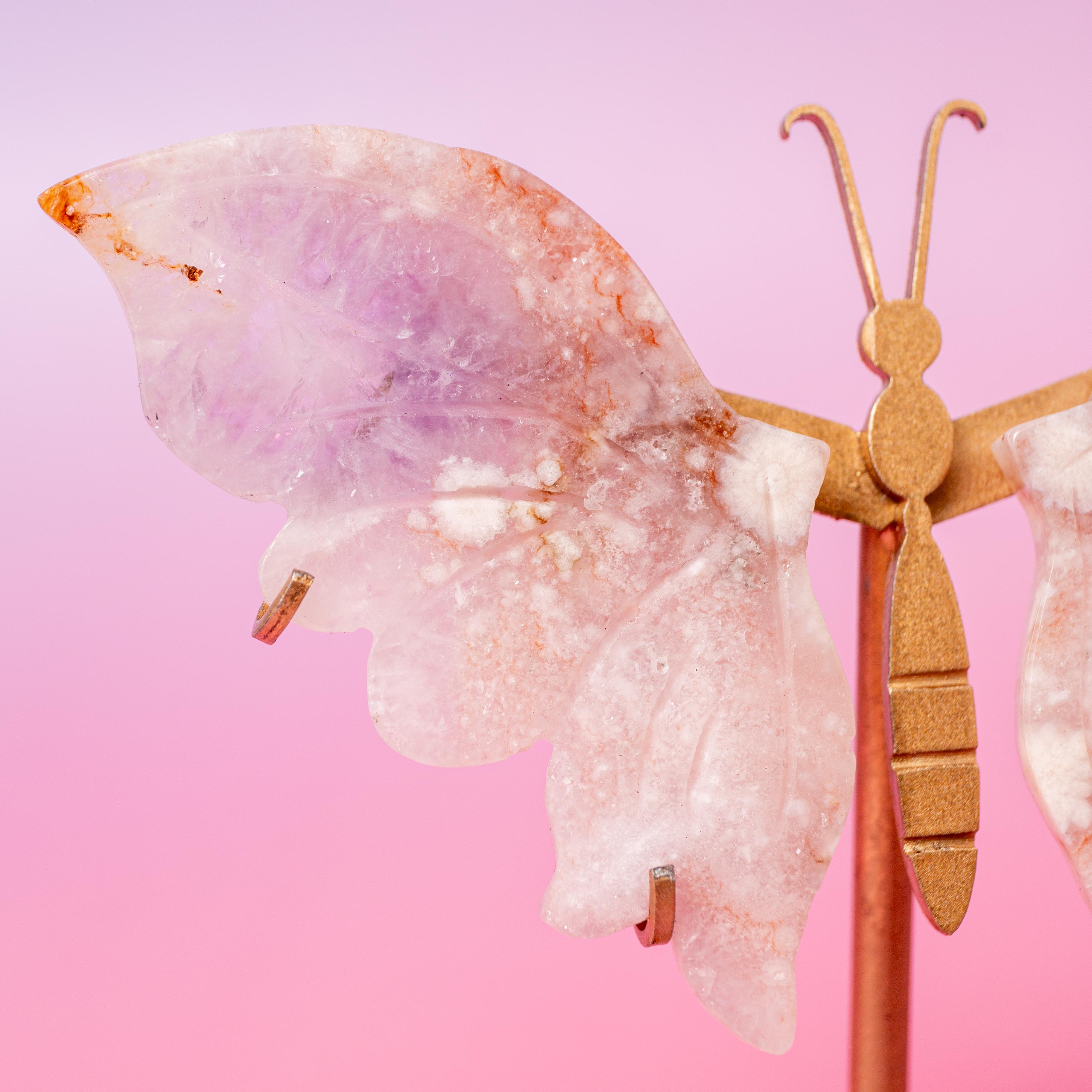 Pink Amethyst Butterfly - 14cm (O)