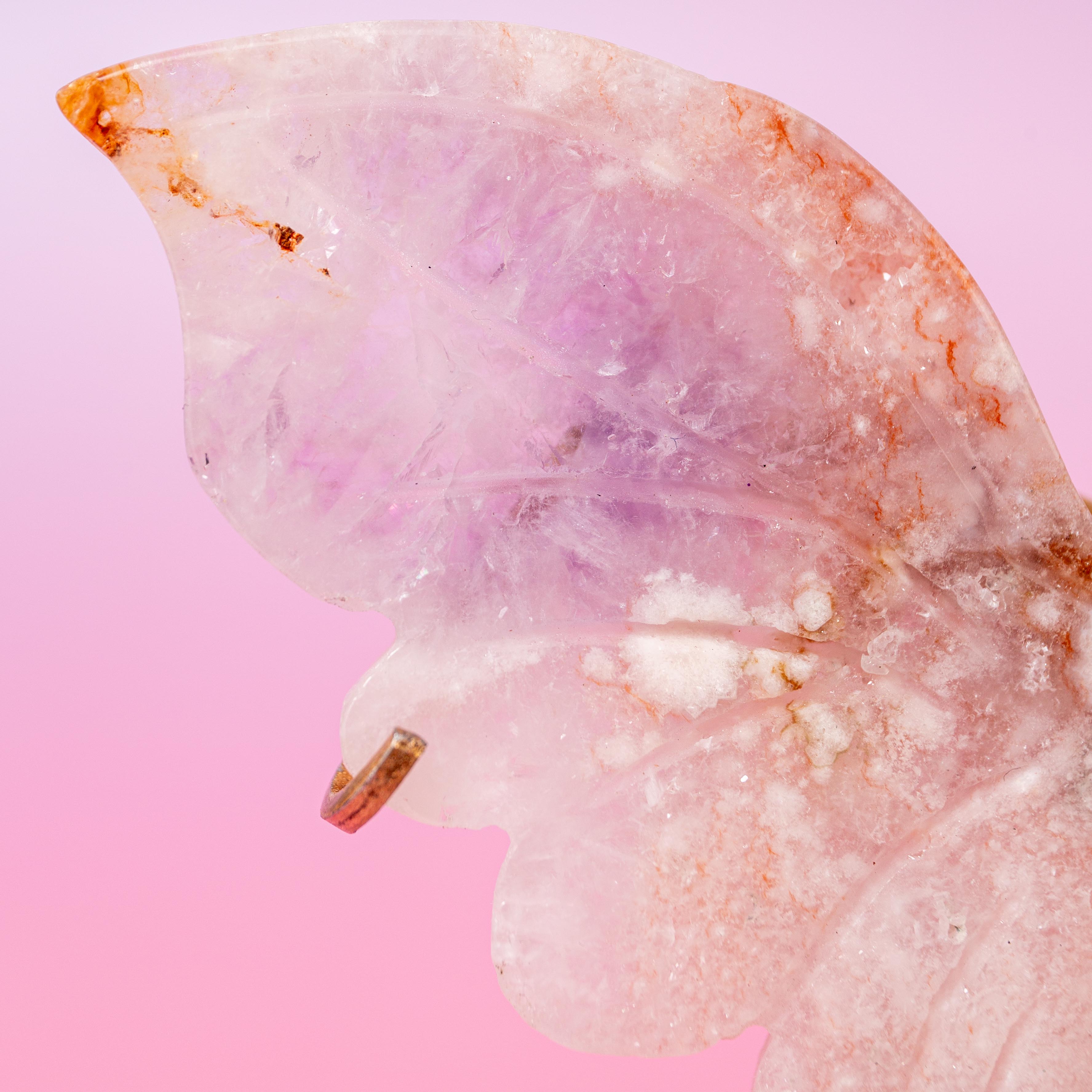 Pink Amethyst Butterfly - 14cm (O)