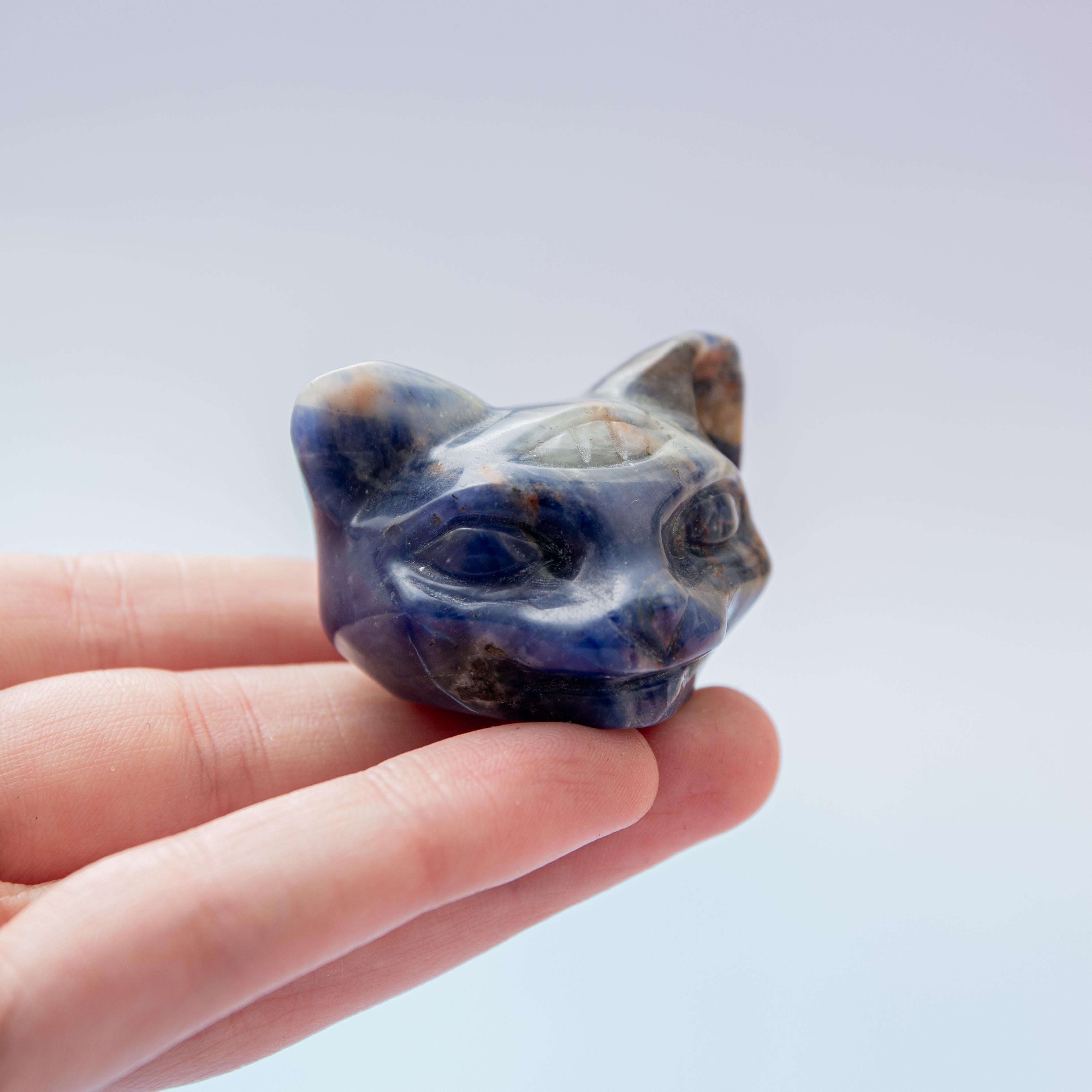 Sodalite third eye cat - 4cm