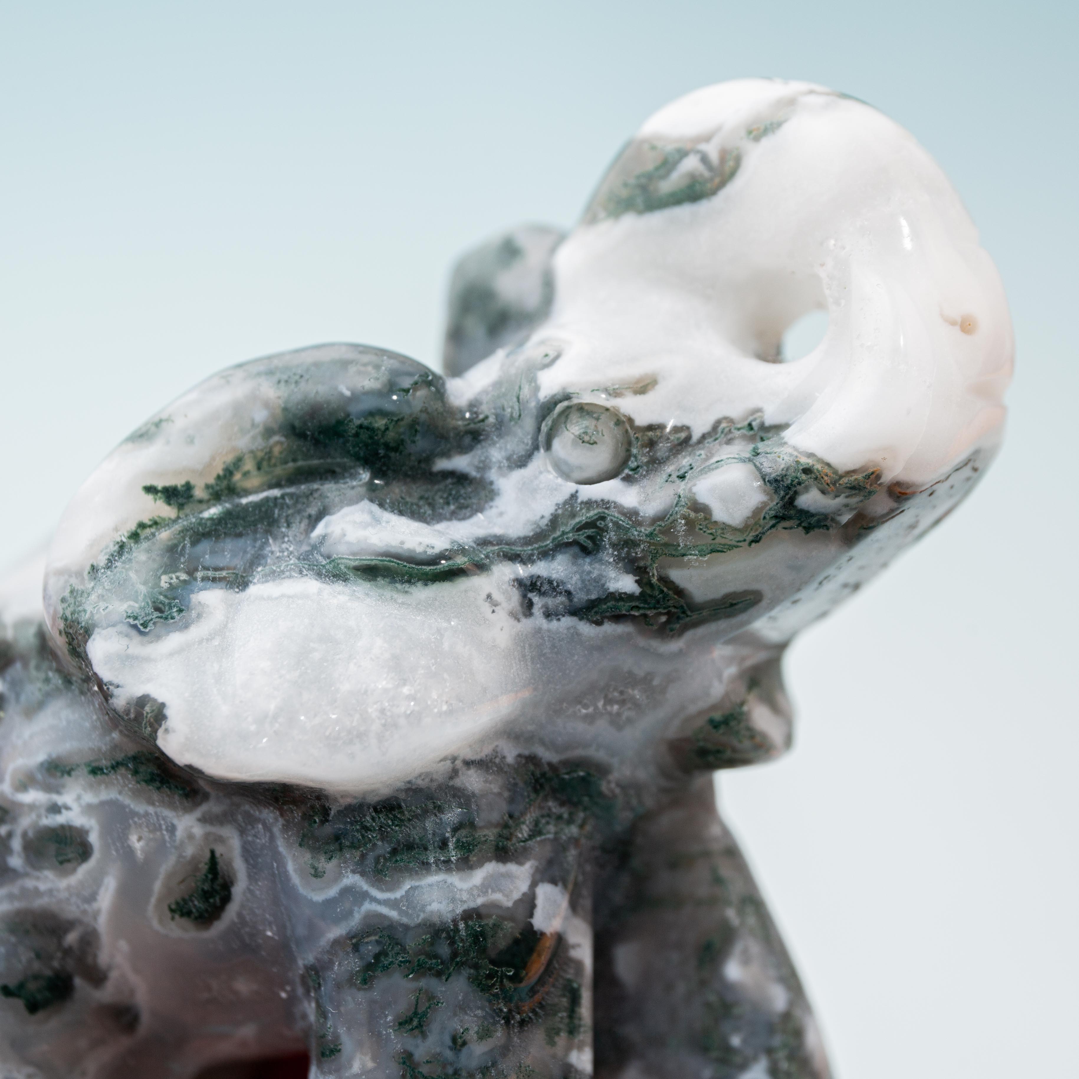 Moss Agate Elephant - 7.5cm/184g(B)