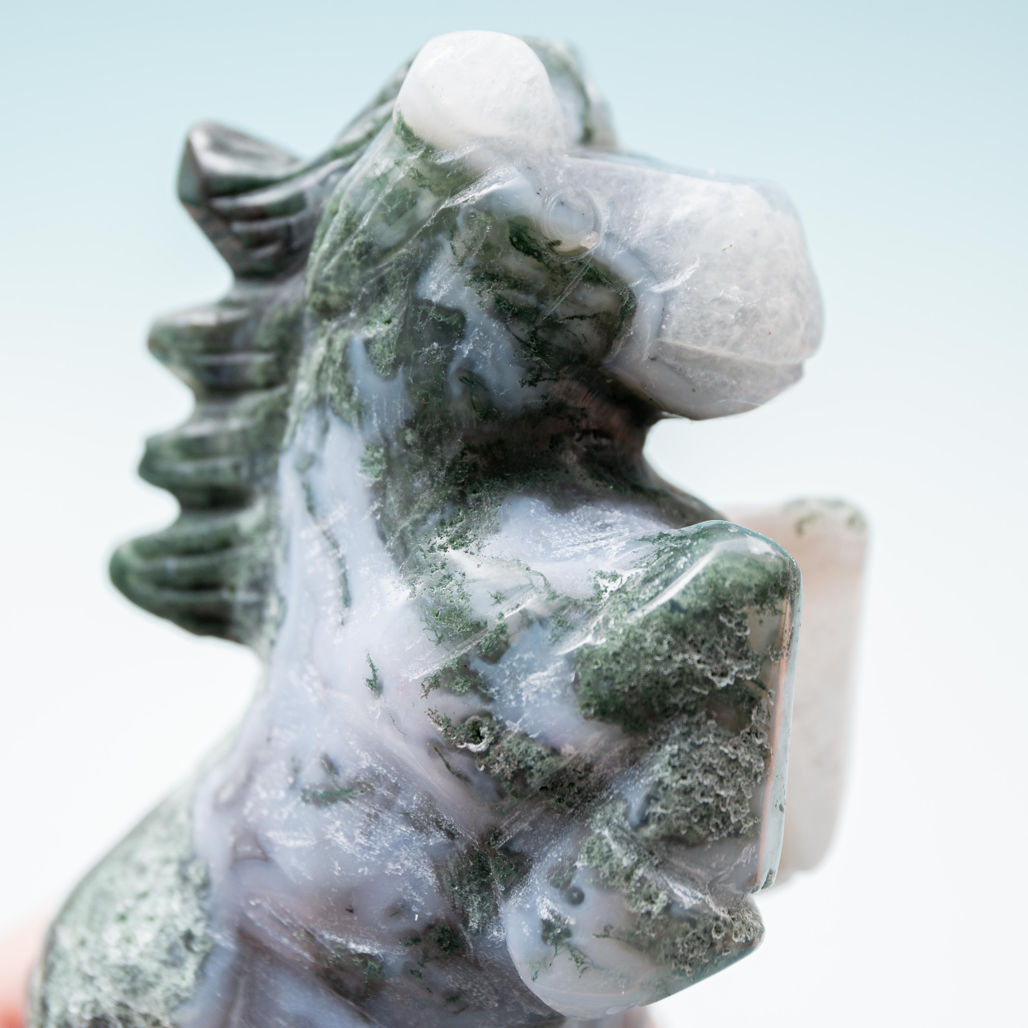 Moss Agate Horse- 10.5cm/330g (B)