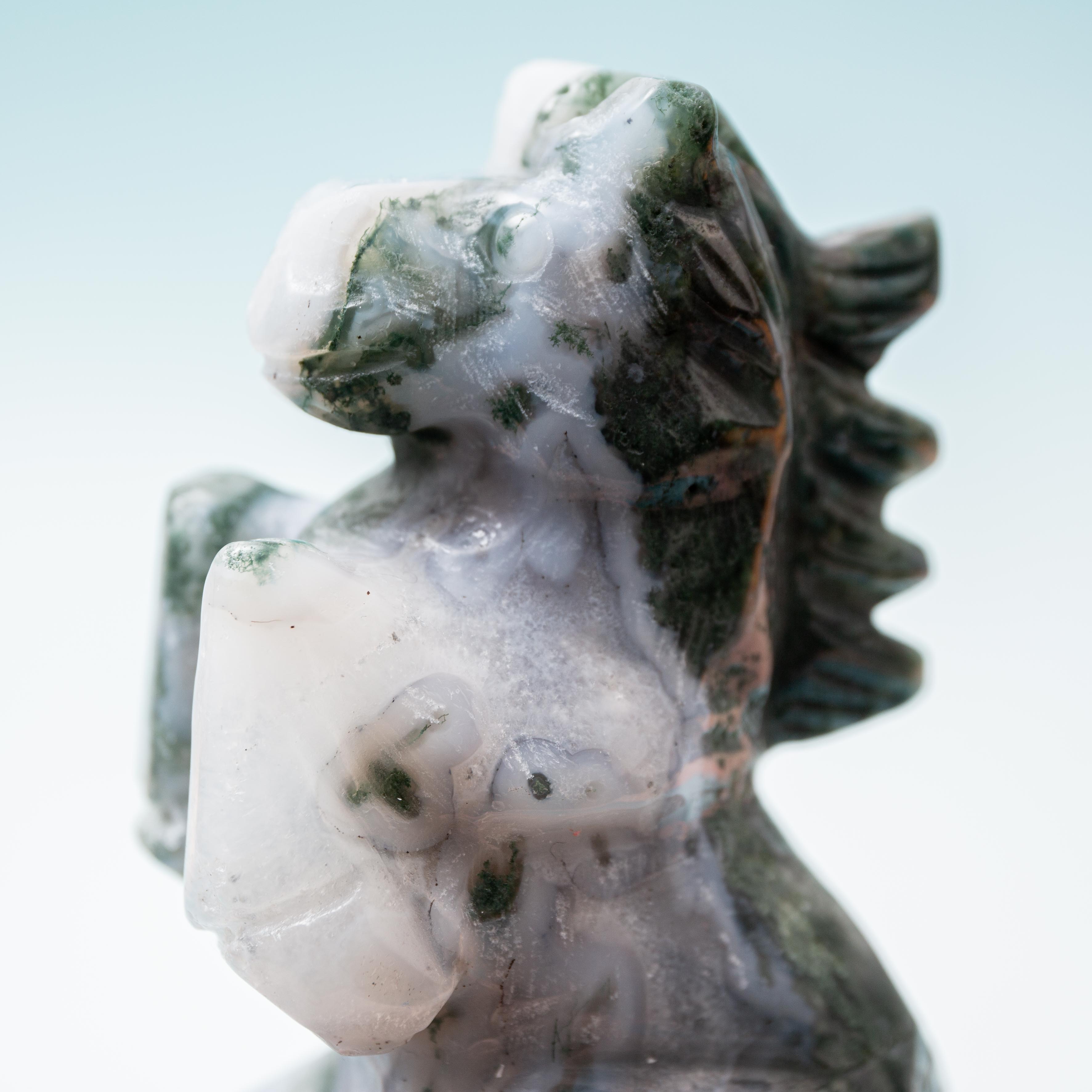 Moss Agate Horse- 10.5cm/330g (B)